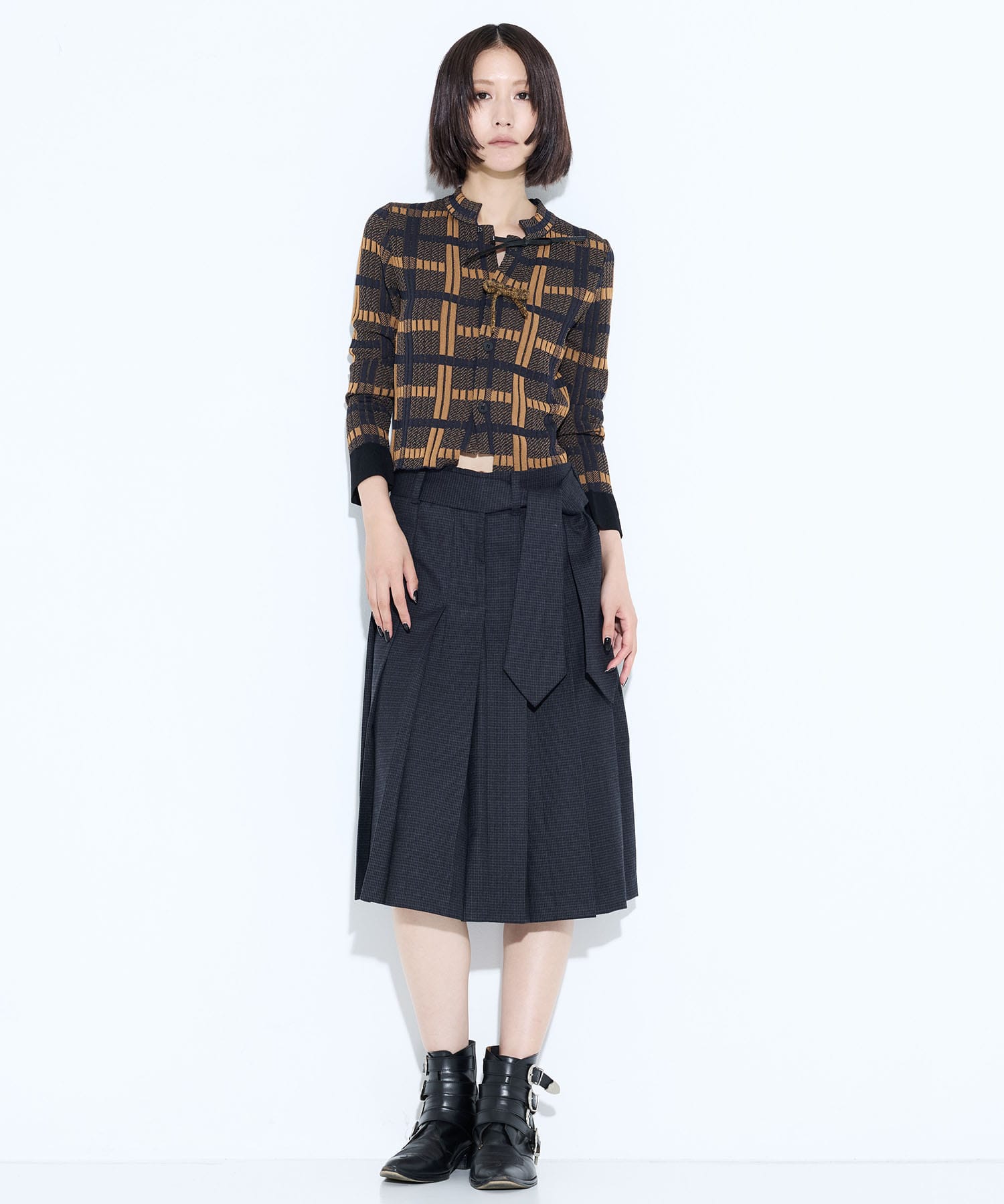 Wool check skirt TOGA