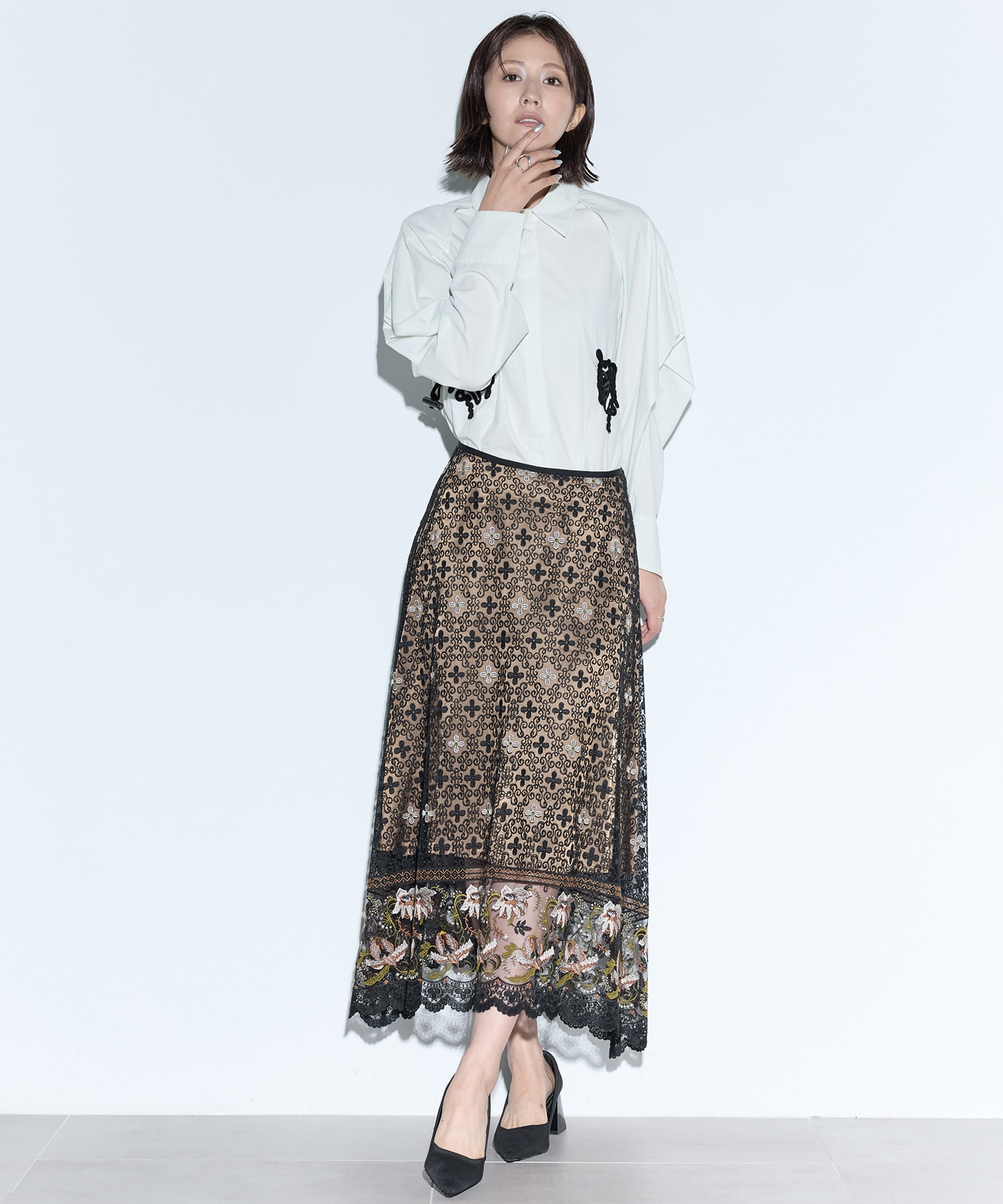 Everlasting embroidery lace skirt MURRAL