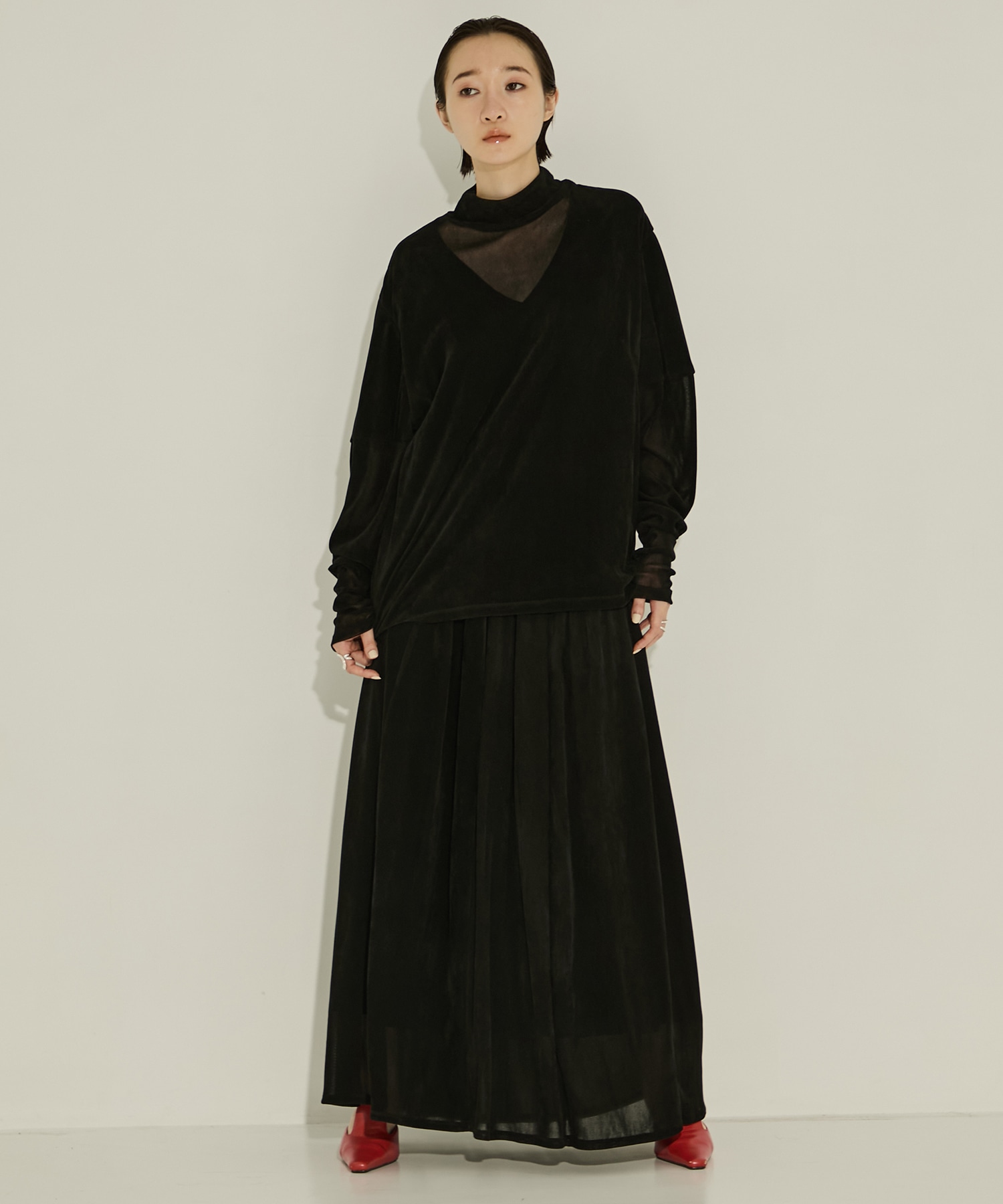 Rufina layer skirt AKIRANAKA