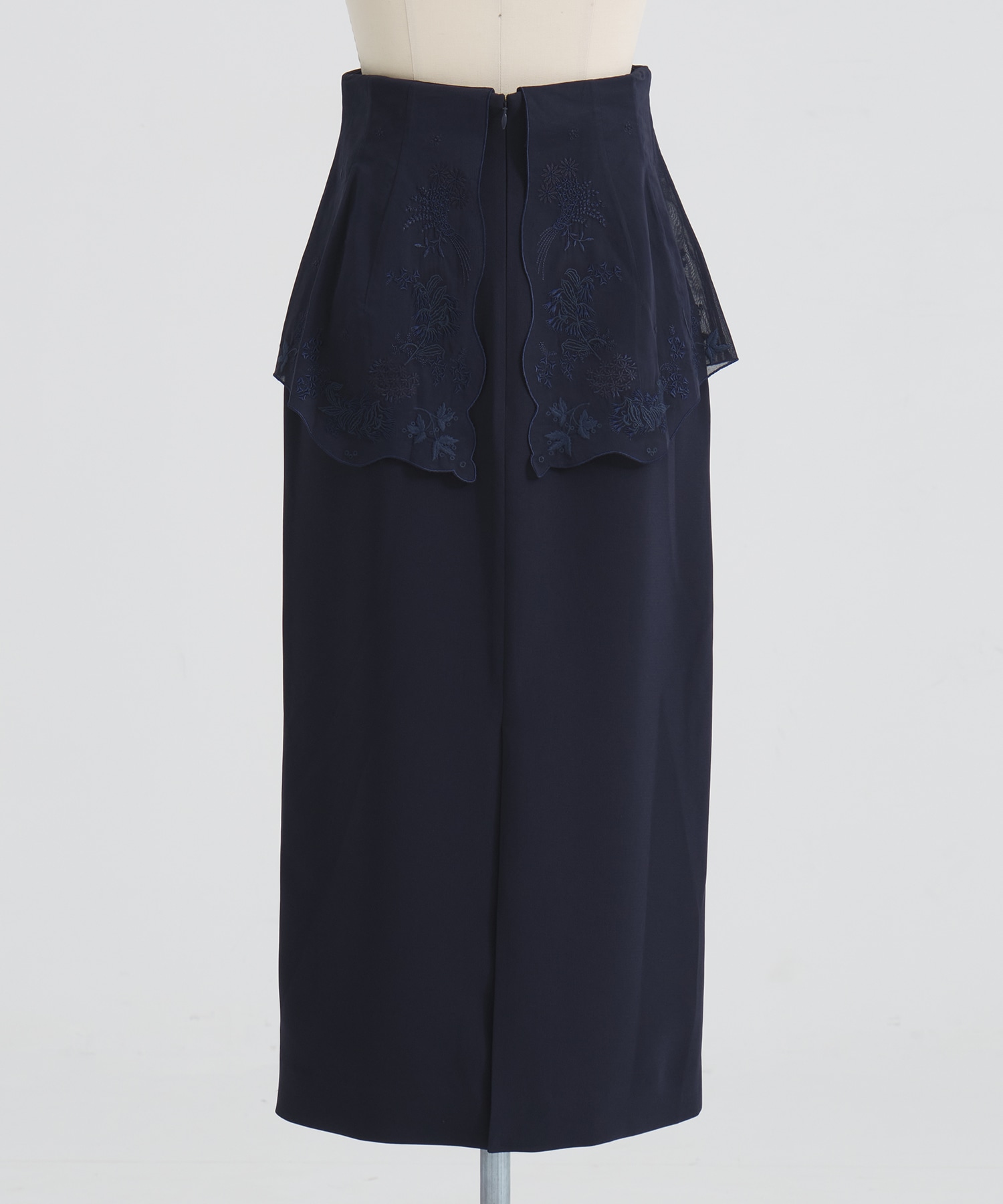 Triacetate Georgette Embroidery Peplum Skirt Mame Kurogouchi