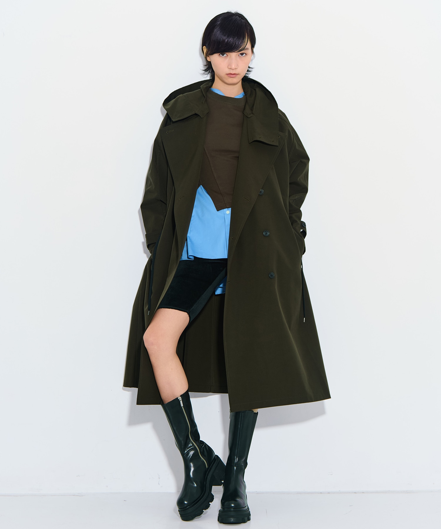 リサイクルシェルタフタ　トレンチコート VACHEMENT