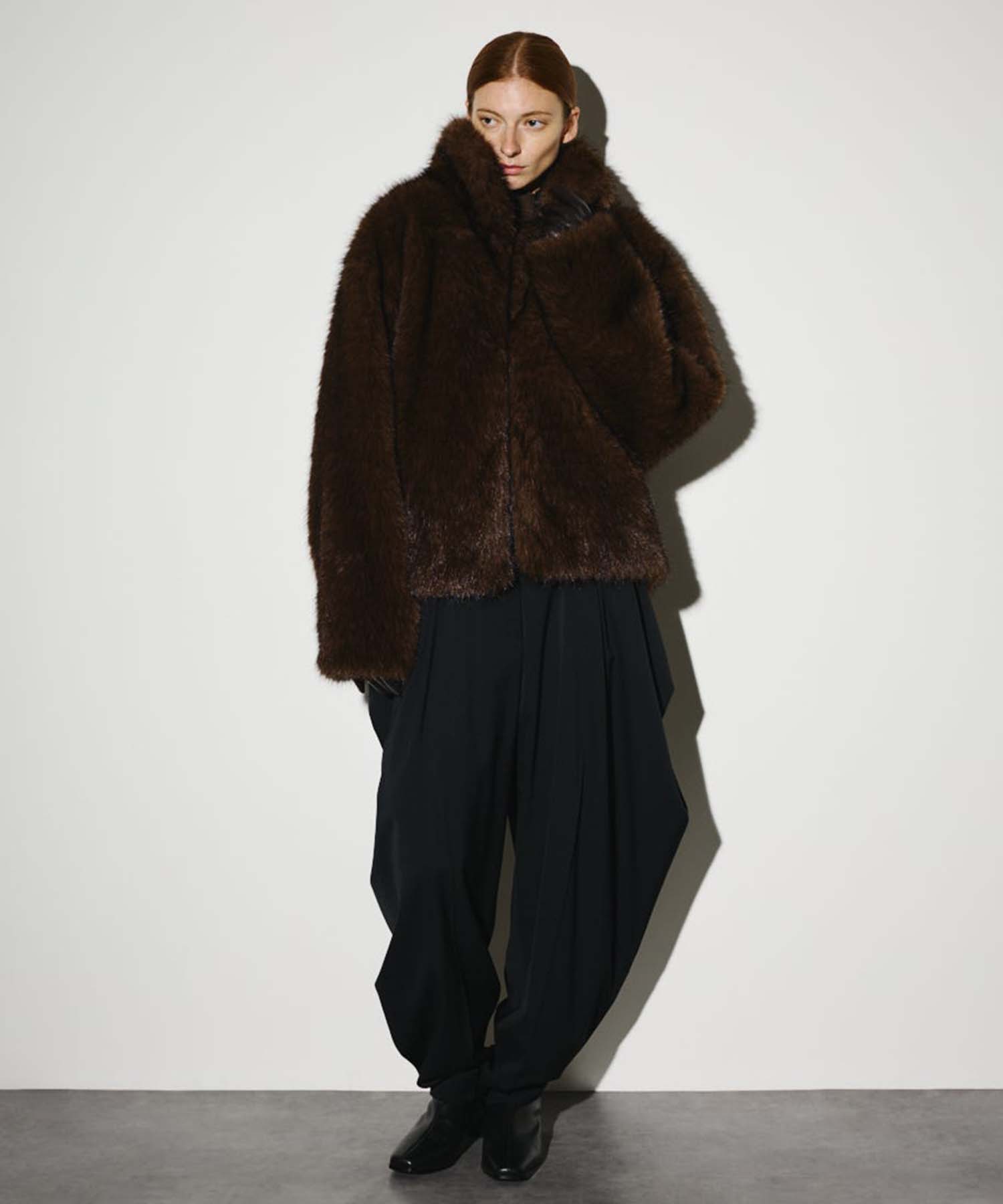 High collar faux fur jacket RIM.ARK