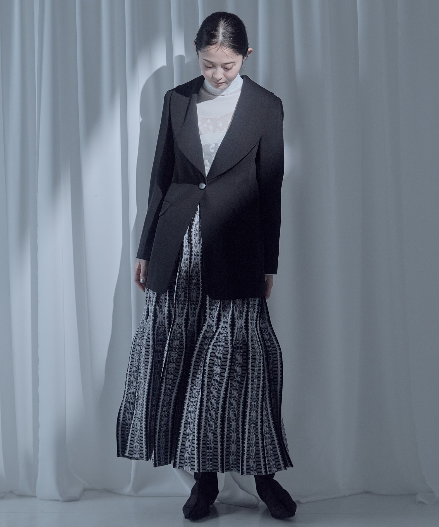 Wool Venetian Shawl Collar Jacket Mame Kurogouchi