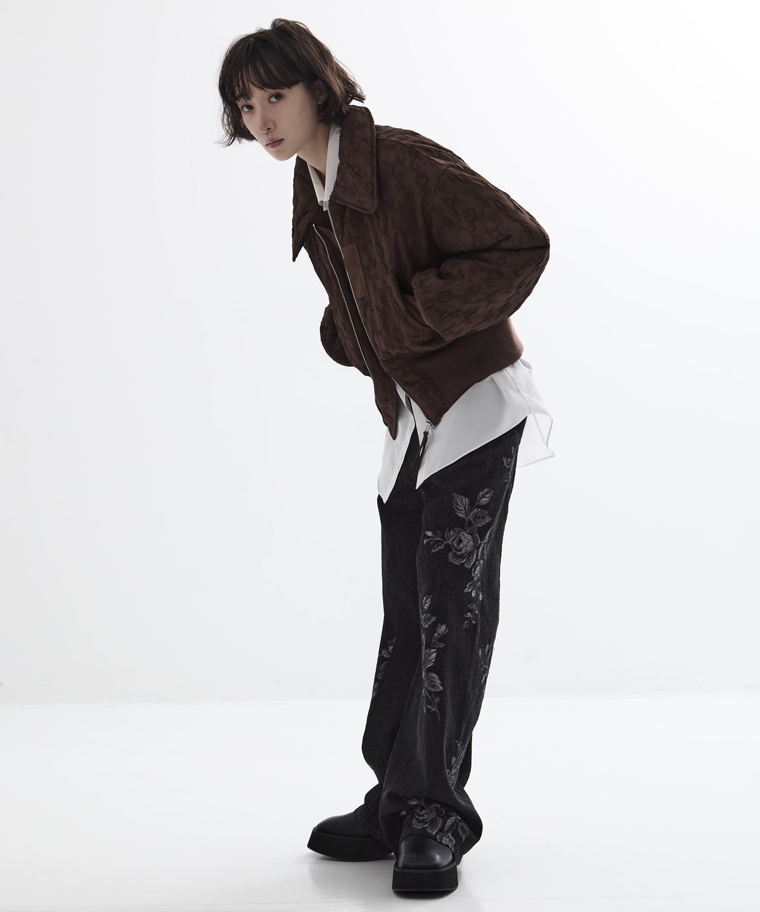 Floral jacquard bomber jacket FETICO