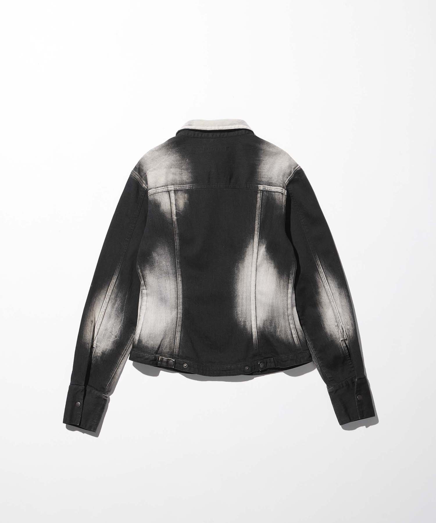 hort zip denim shirt mukcyen