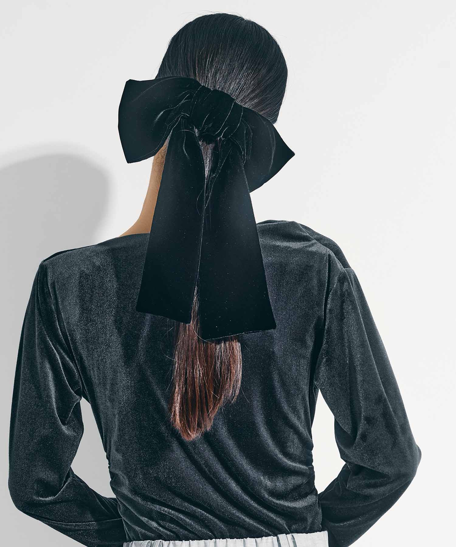 VELVET BOW HAIR CLIP FETICO