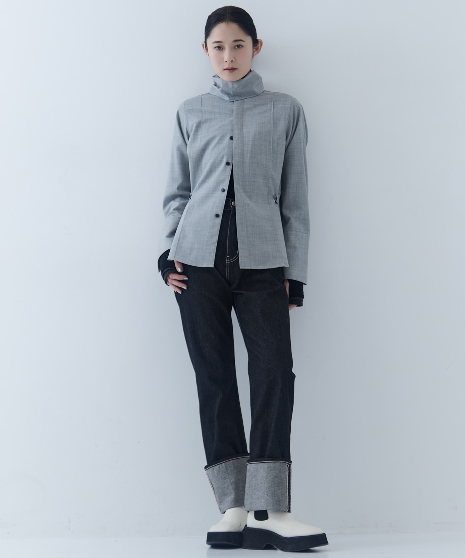 Waist Tucked Wool Shirt STUDIOUS