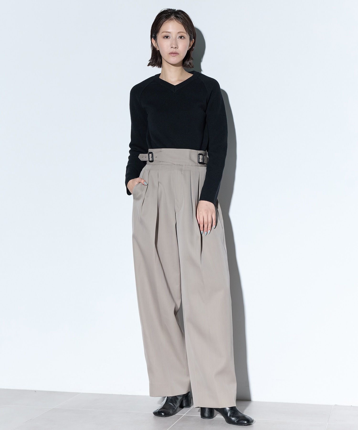 RERACS RAGRAN V NECK PULLOVER KNIT THE RERACS