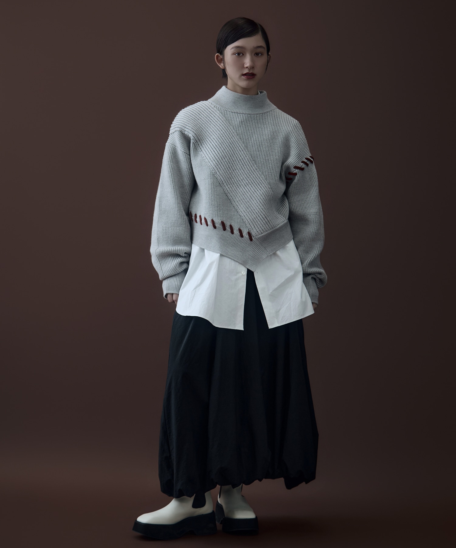 別注Asymmetrical Stitch Rib knit UN3D.