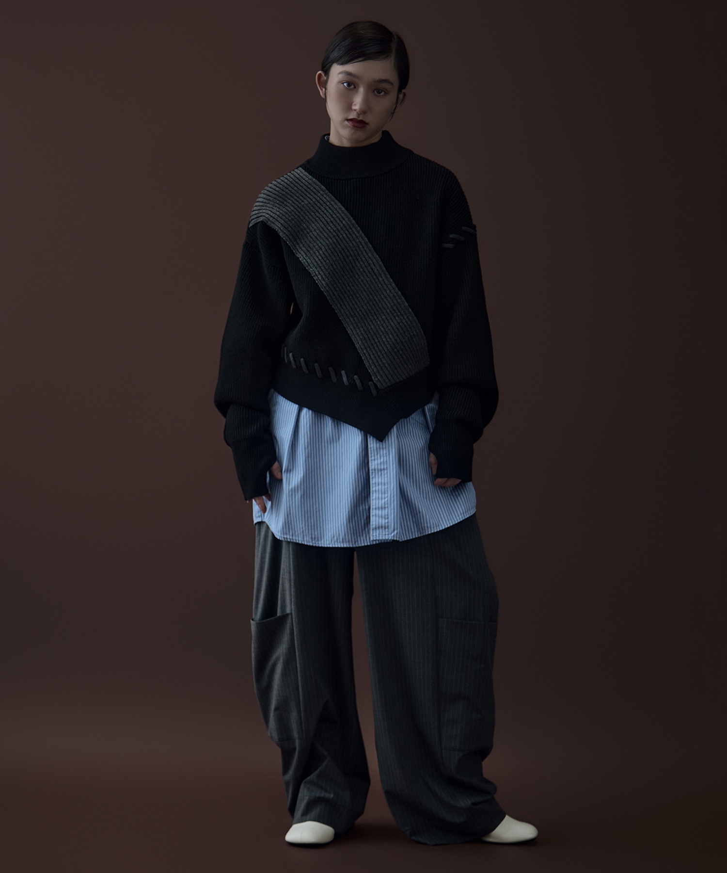 別注Asymmetrical Stitch Rib knit UN3D.