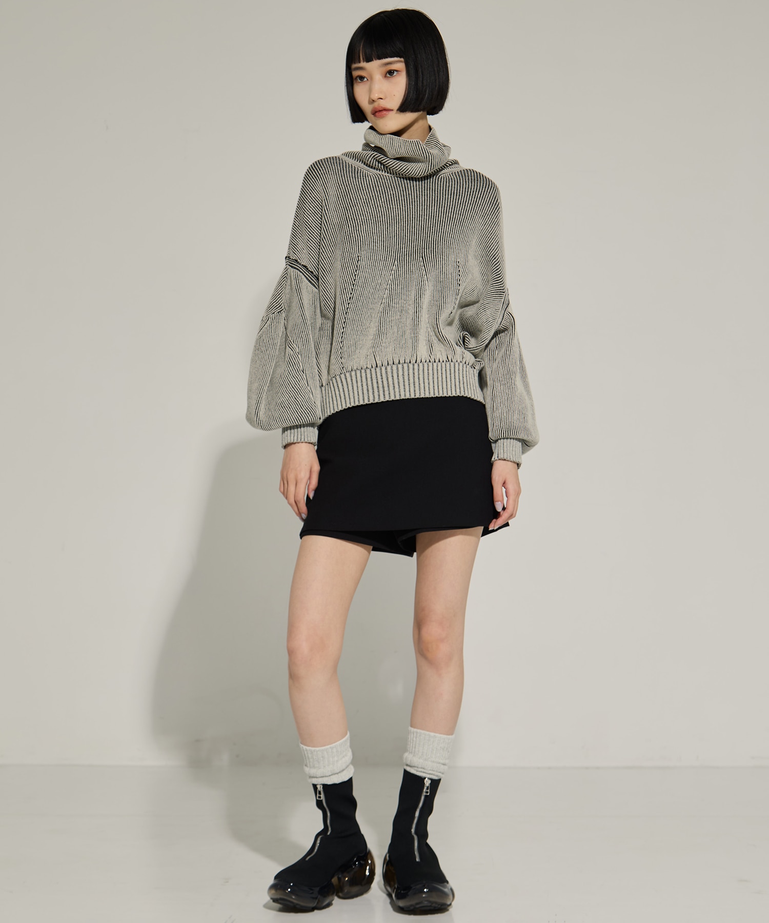 別注Dual face knit AKIKOAOKI