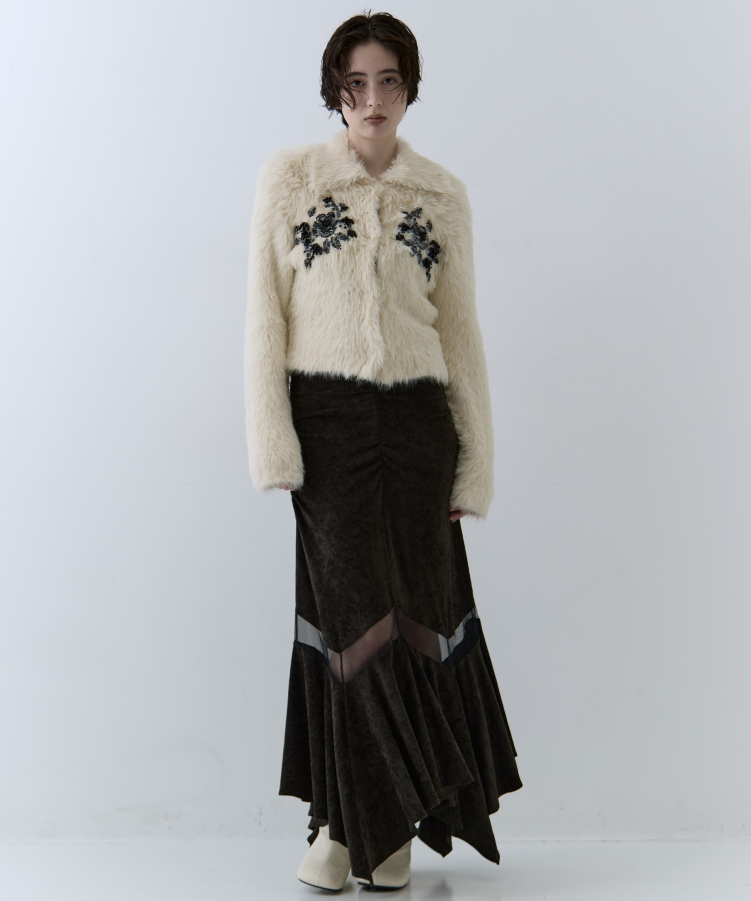 別注 シャギービジューカーディガン FETICO