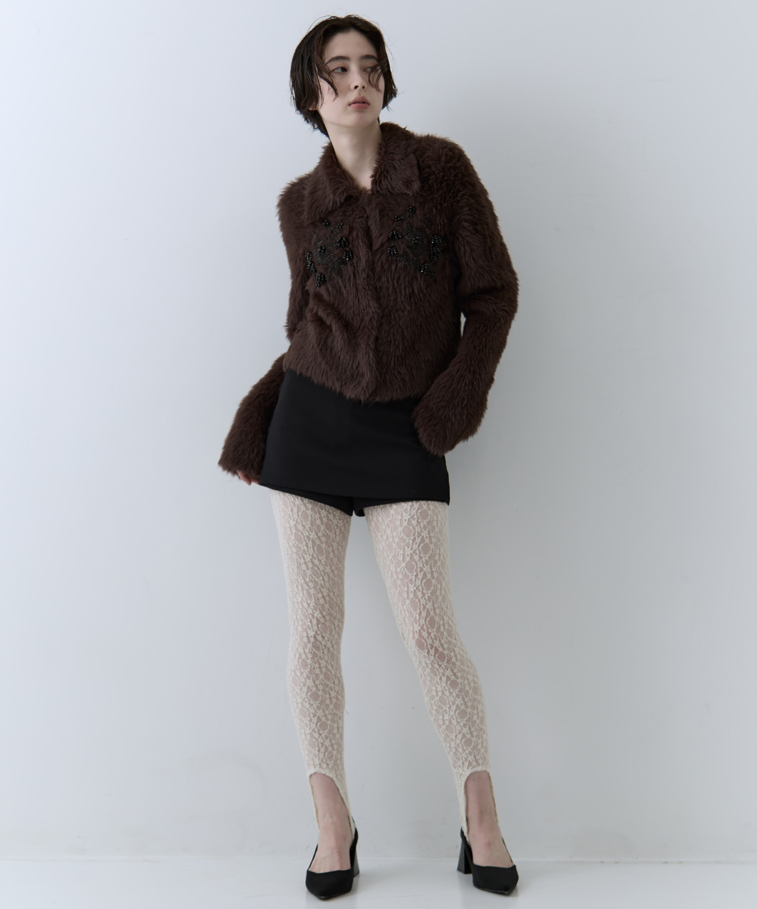 別注 シャギービジューカーディガン FETICO