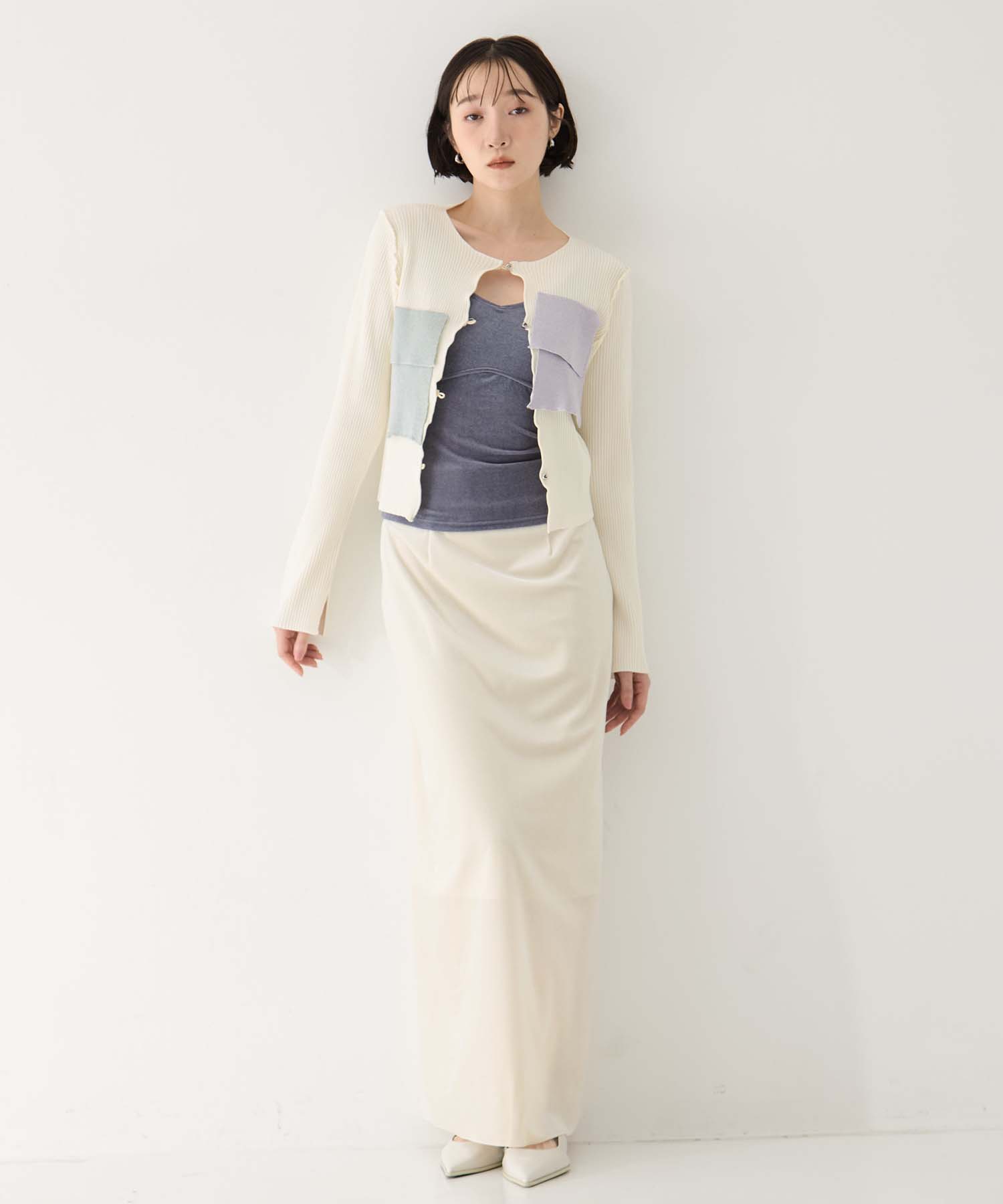 別注 RIB KNIT CARDIGAN(FREE WHITE): kotohayokozawa: WOMENS