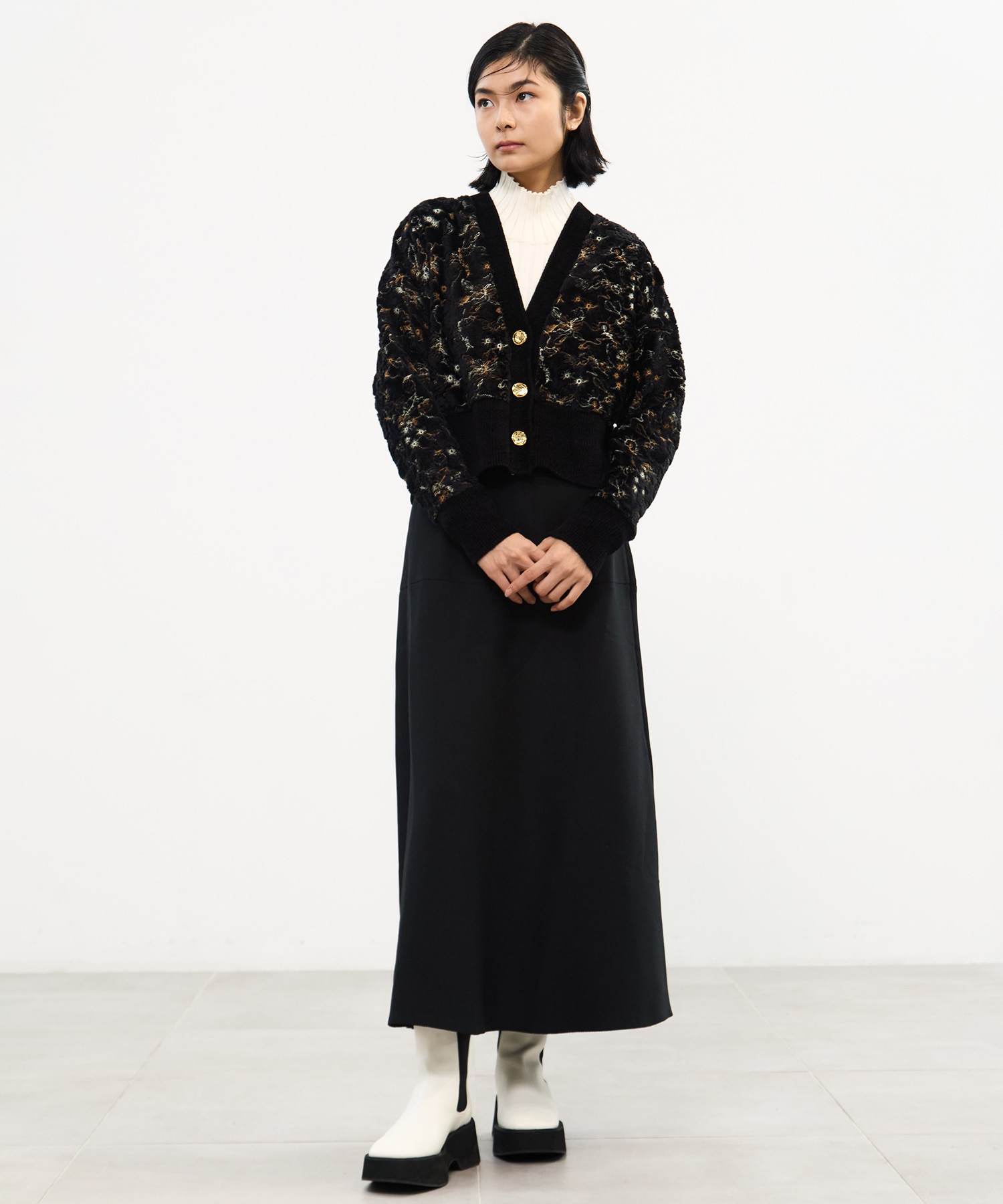 Camouflage embroidered knit cardigan MURRAL