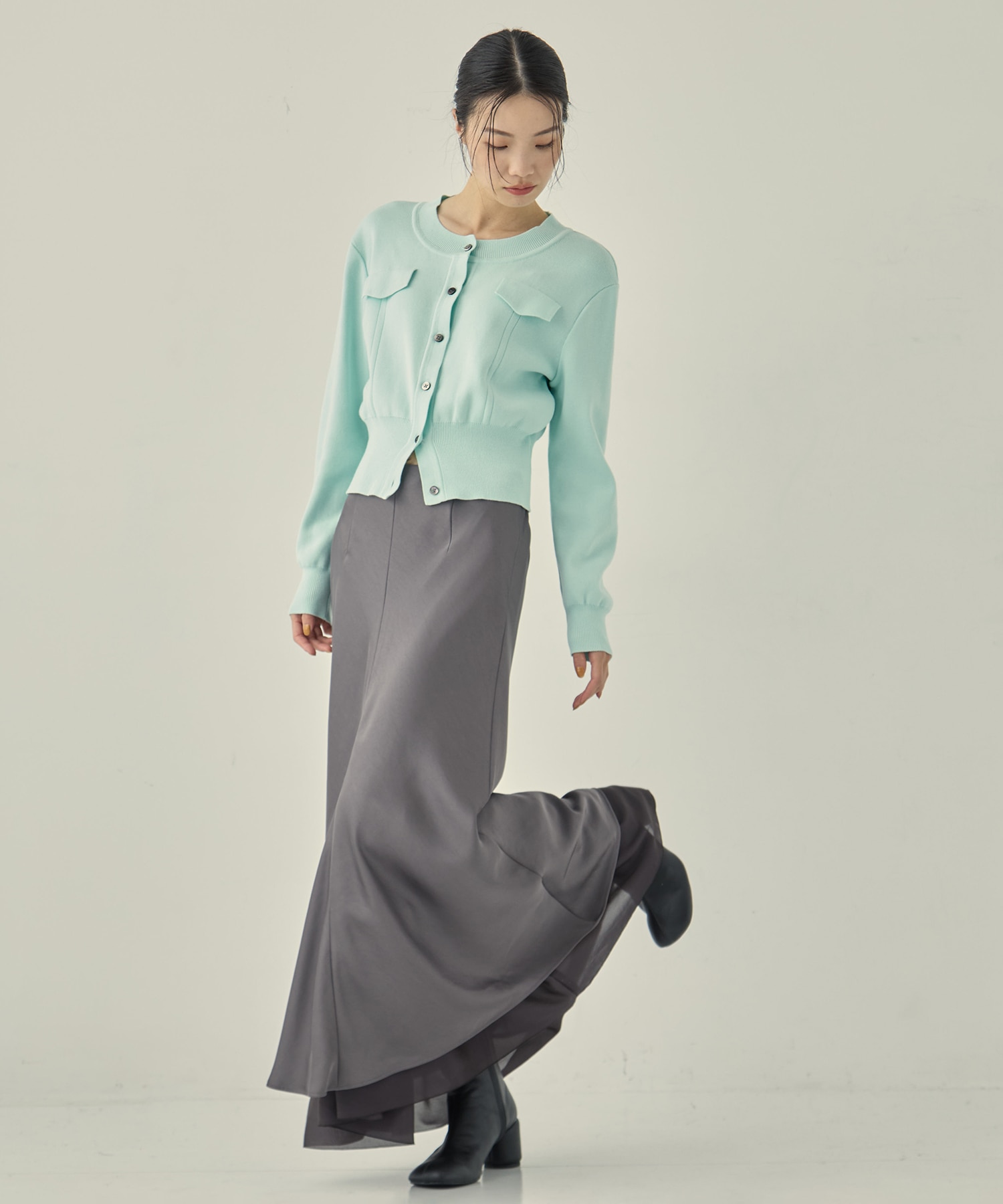 LAYERED SATIN MERMAID SKIRT STUDIOUS