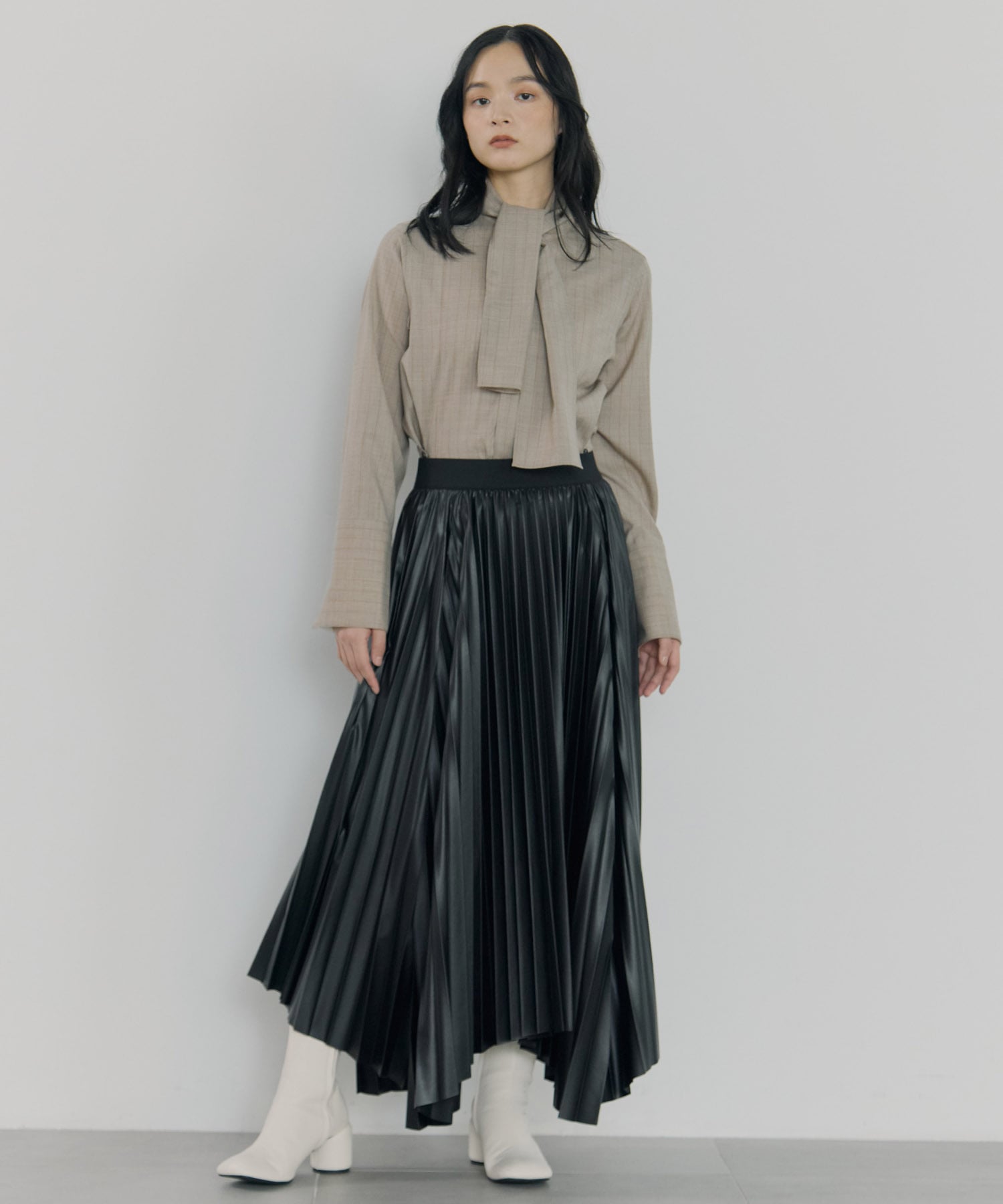 Faux Leather Pleated SK STUDIOUS