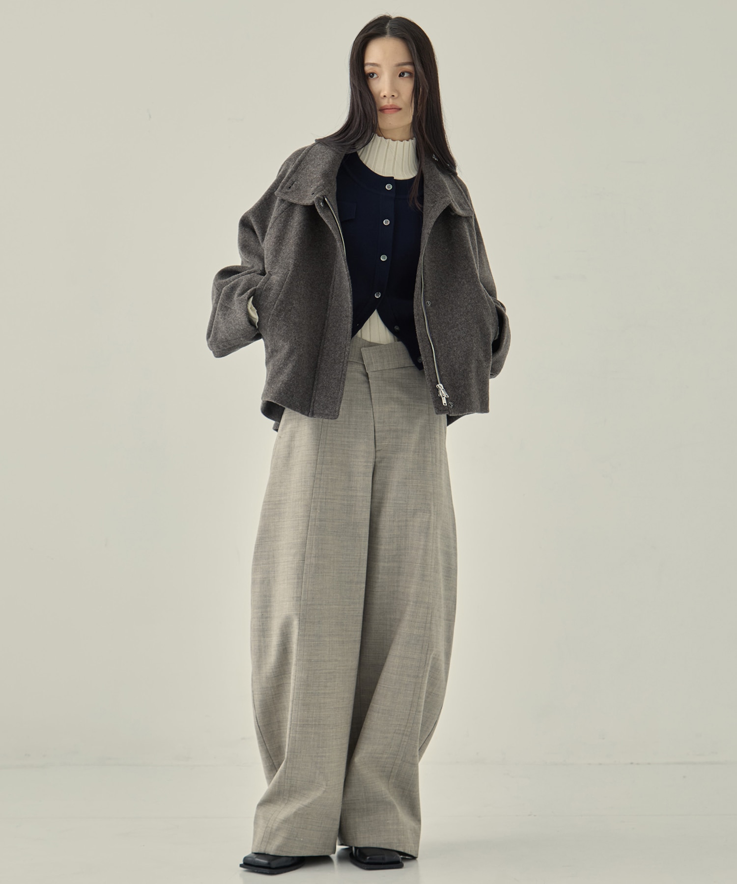 Stand Collar Wool Blouson STUDIOUS