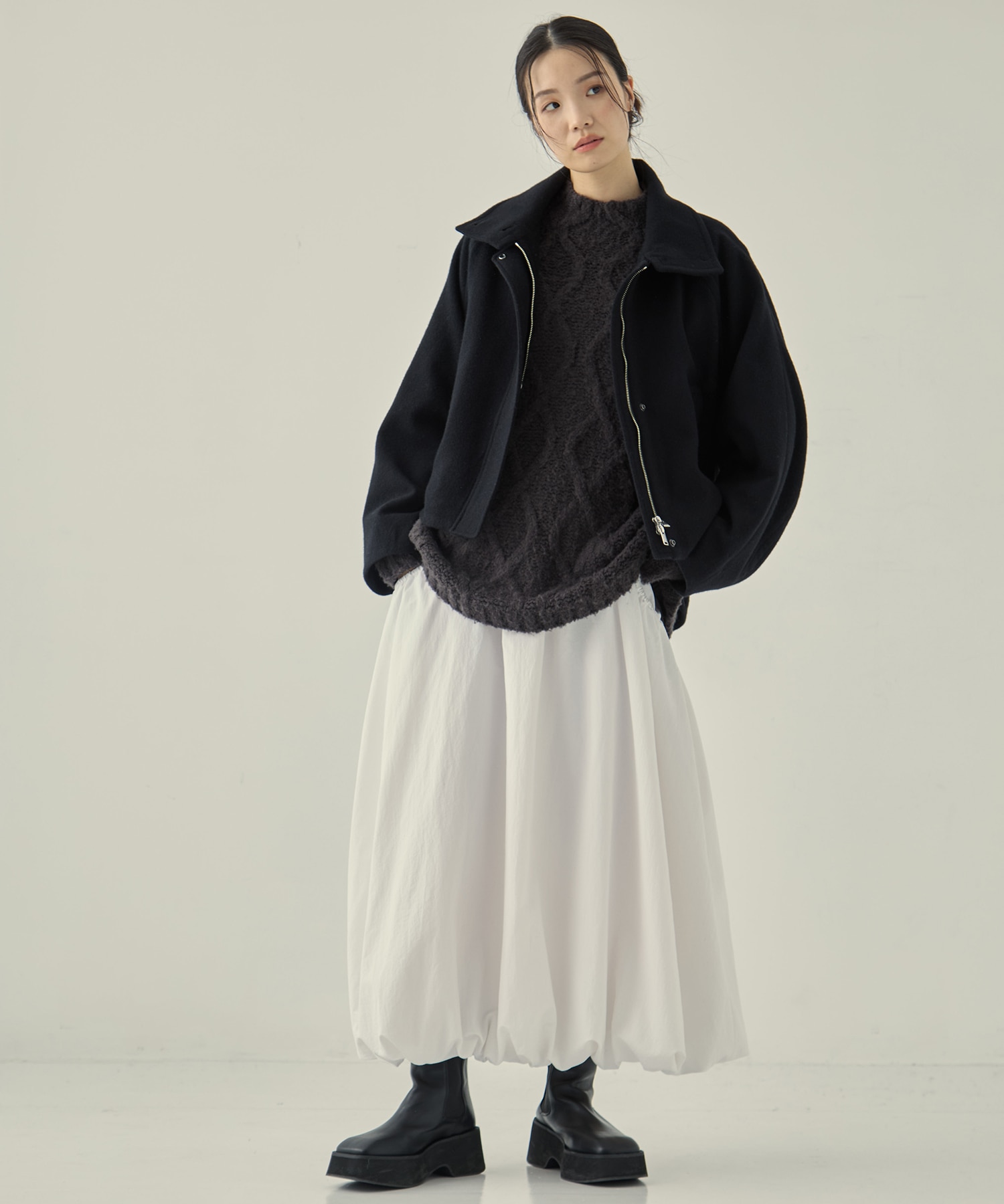 Stand Collar Wool Blouson STUDIOUS