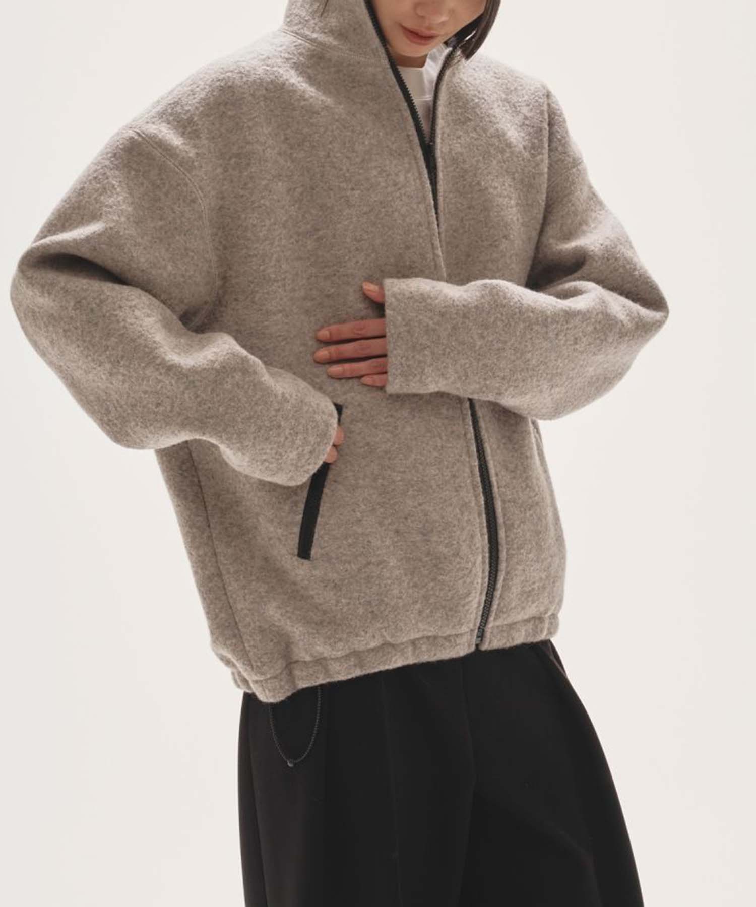 Wool Boa Zip Jacket TODAYFUL