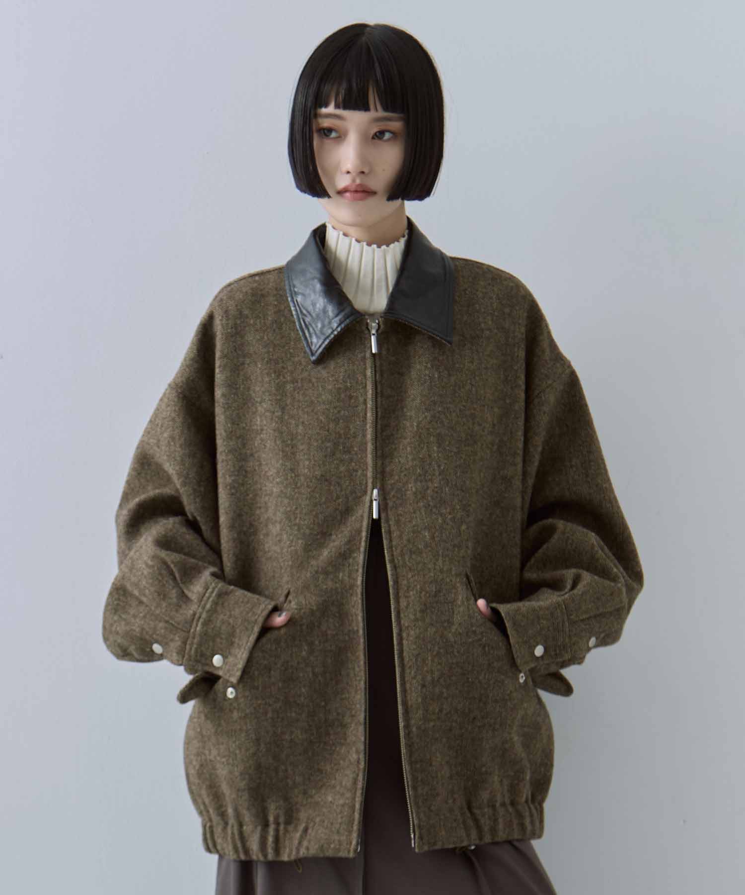 UND TWEED WORK DETAIL BLOUSON AMERI