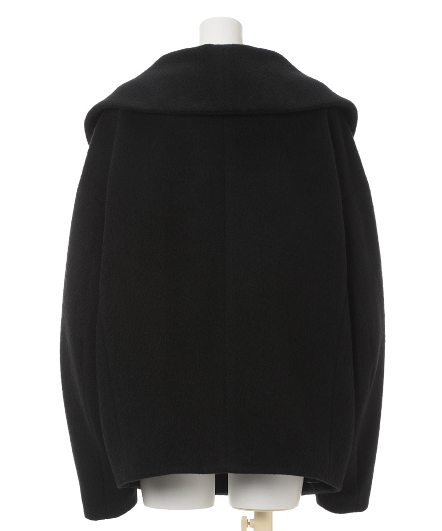 Wool Arupaka Shawl Collar Short Cort Mame Kurogouchi