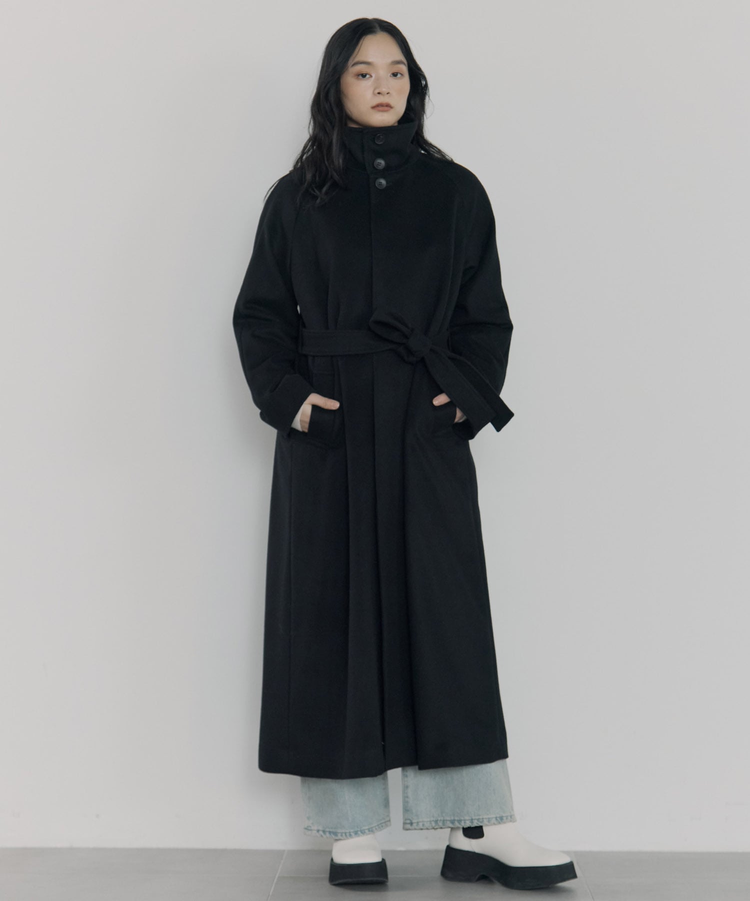 別注スタンドカラーロングコート Dessin de mode