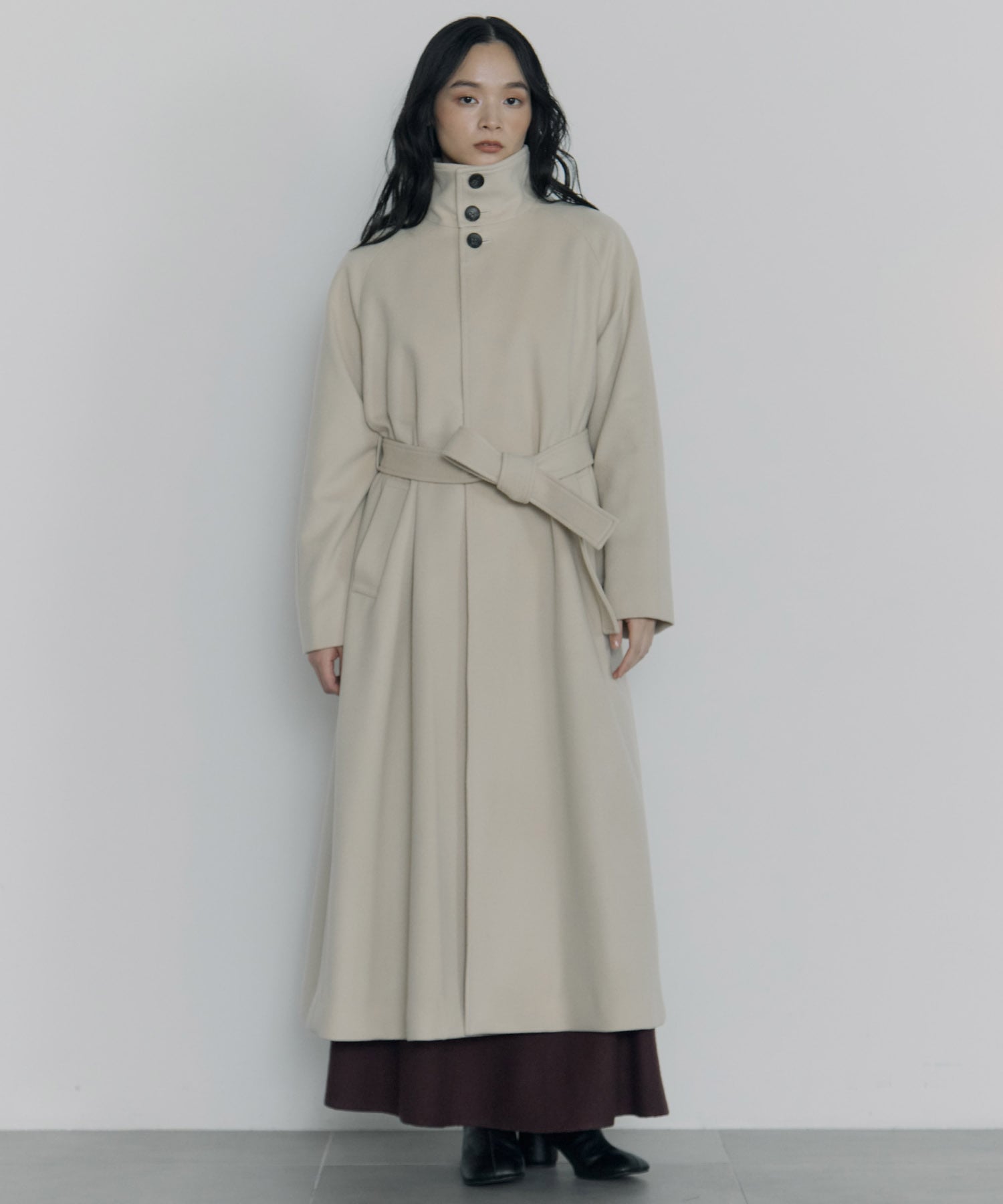 別注スタンドカラーロングコート Dessin de mode