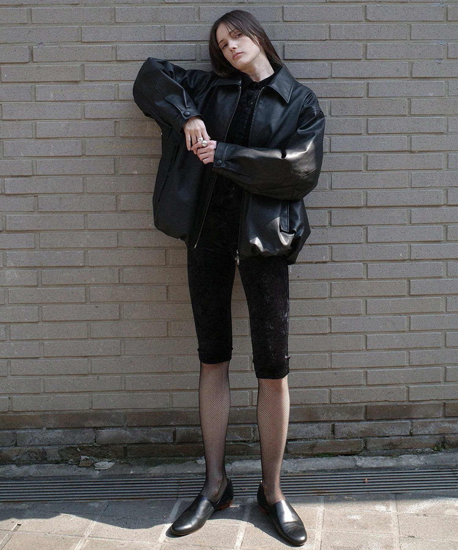 FAKE LEATHER BALLOON JACKET CLANE
