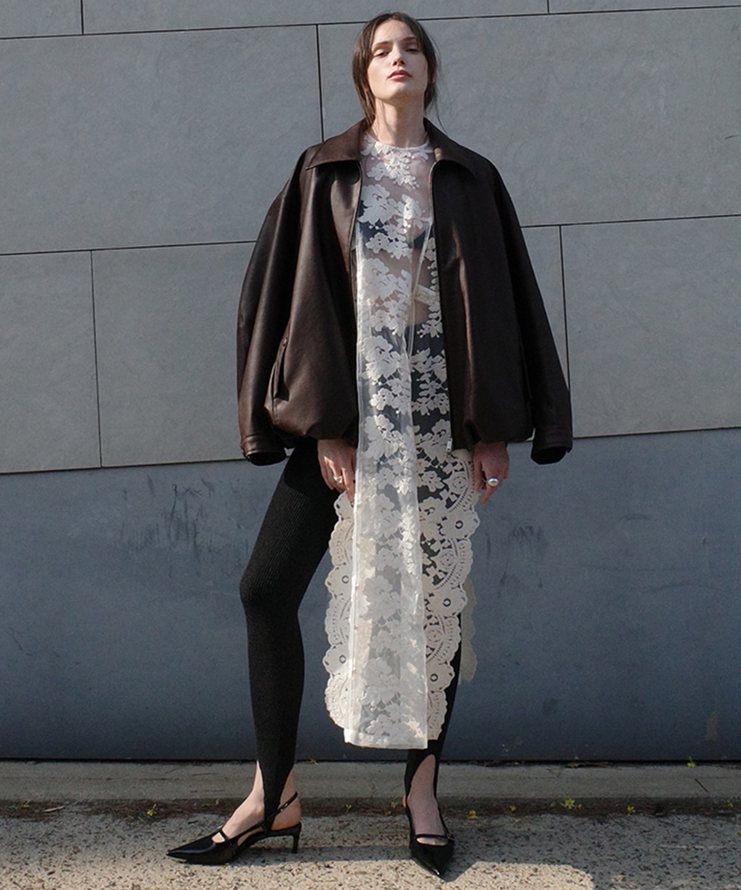 FAKE LEATHER BALLOON JACKET CLANE