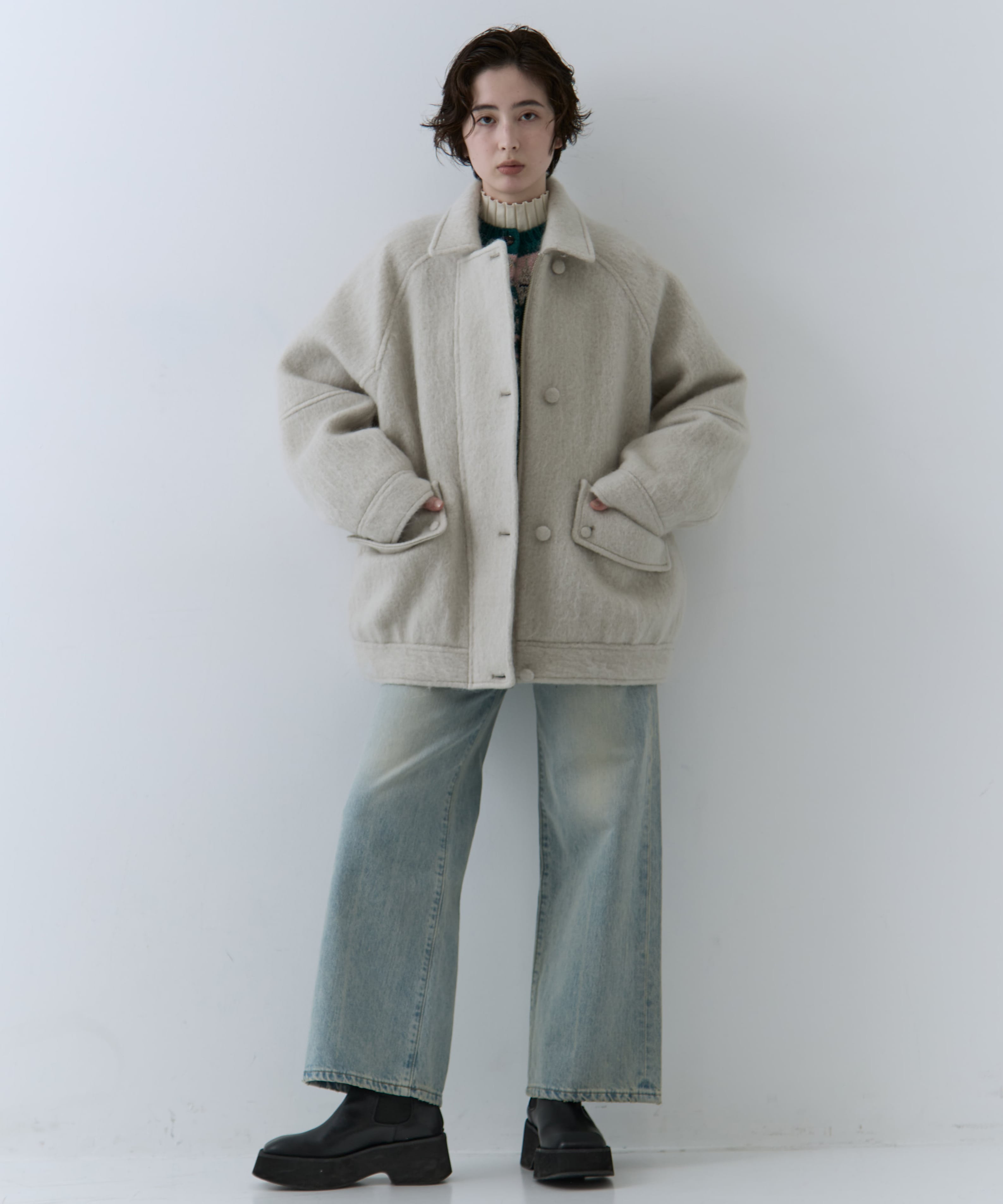 UND MOHAIR SHAGGY FLIGHT JACKET AMERI