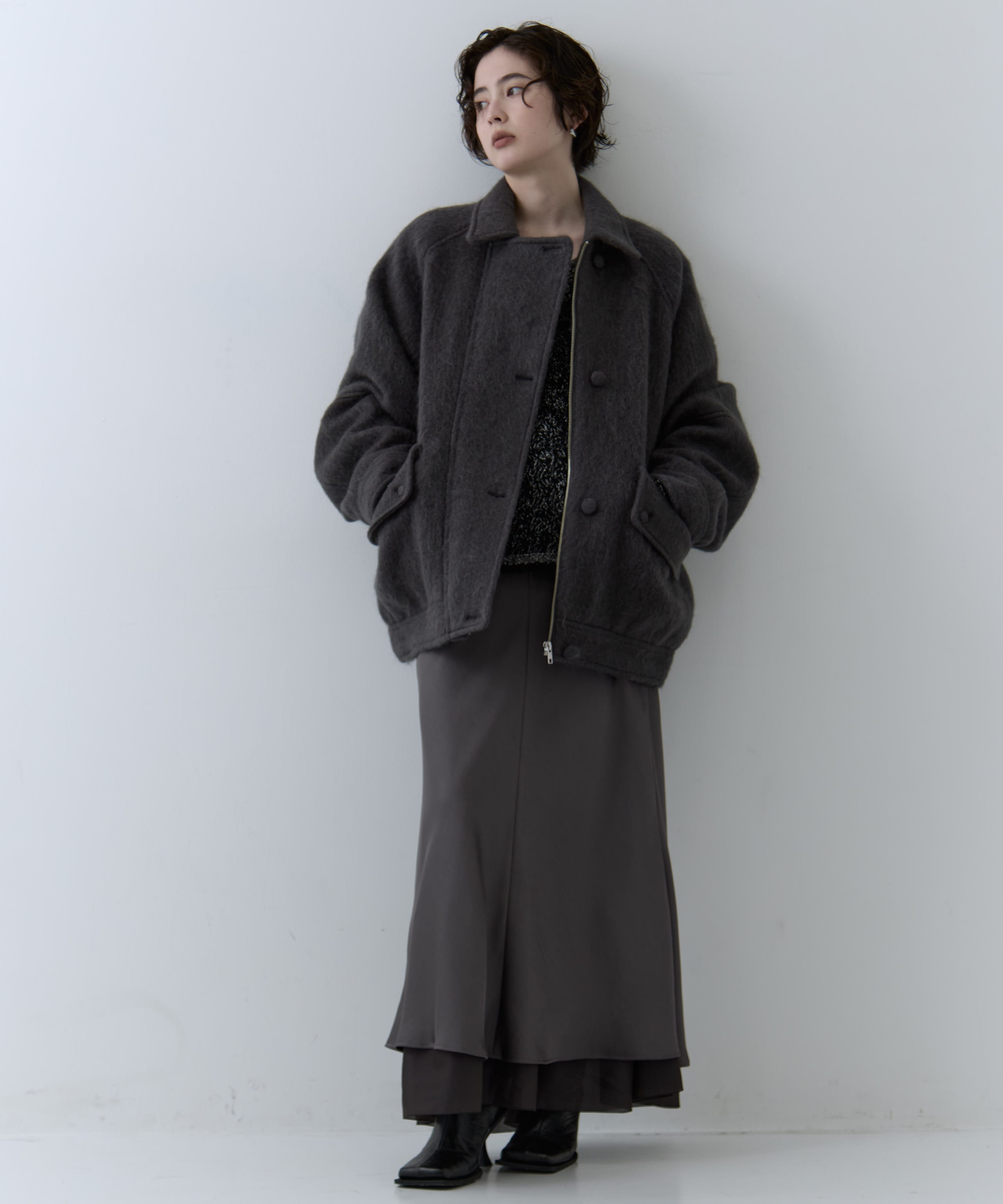 UND MOHAIR SHAGGY FLIGHT JACKET AMERI