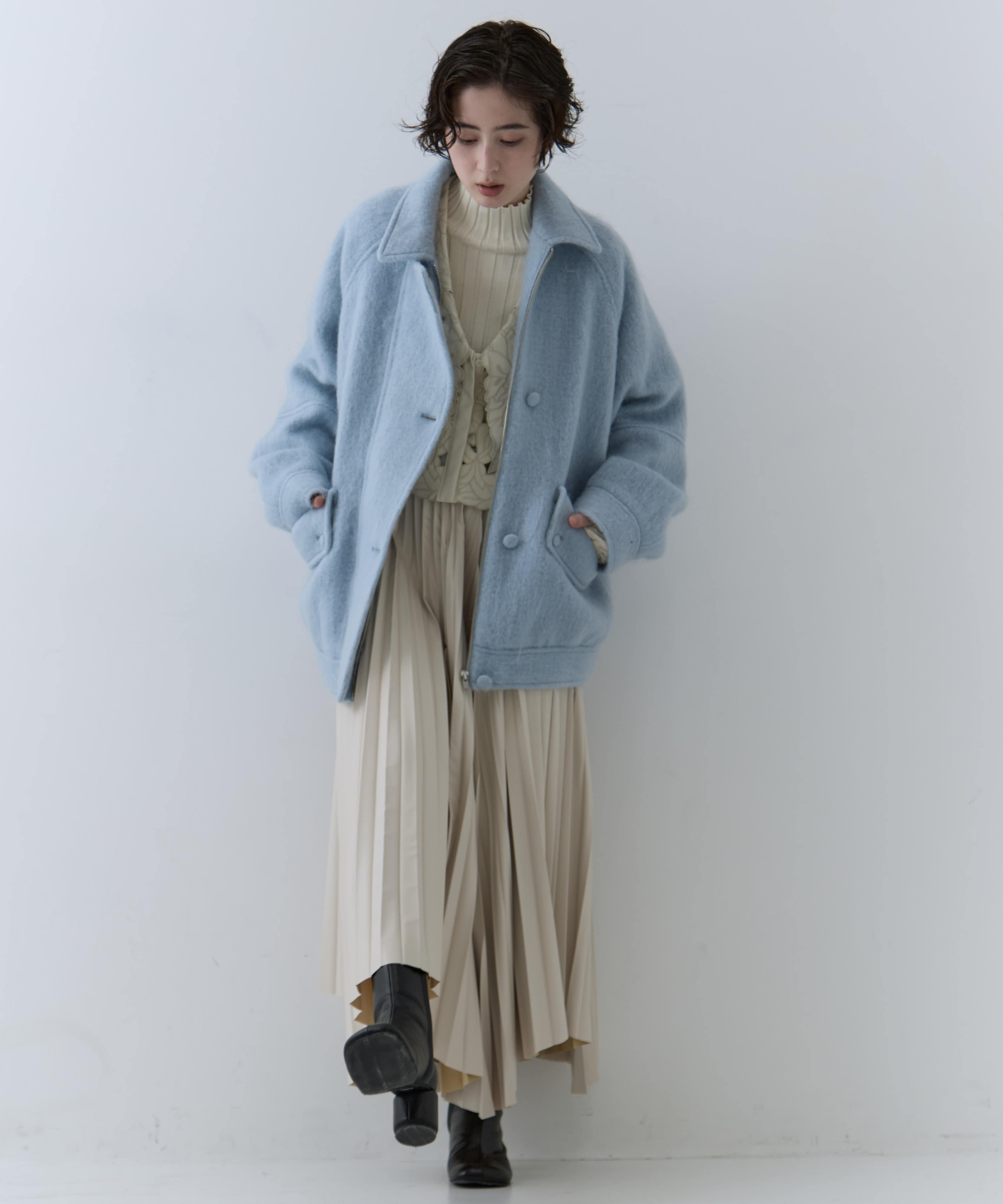 UND MOHAIR SHAGGY FLIGHT JACKET AMERI