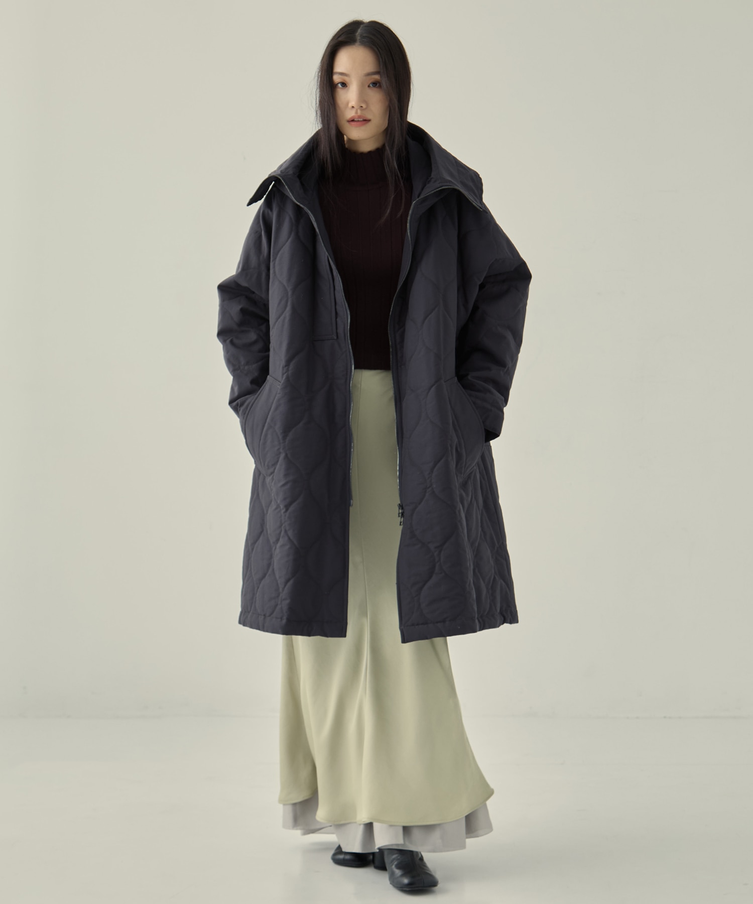 リサイクル60/40クロスキルティングフーディー VACHEMENT