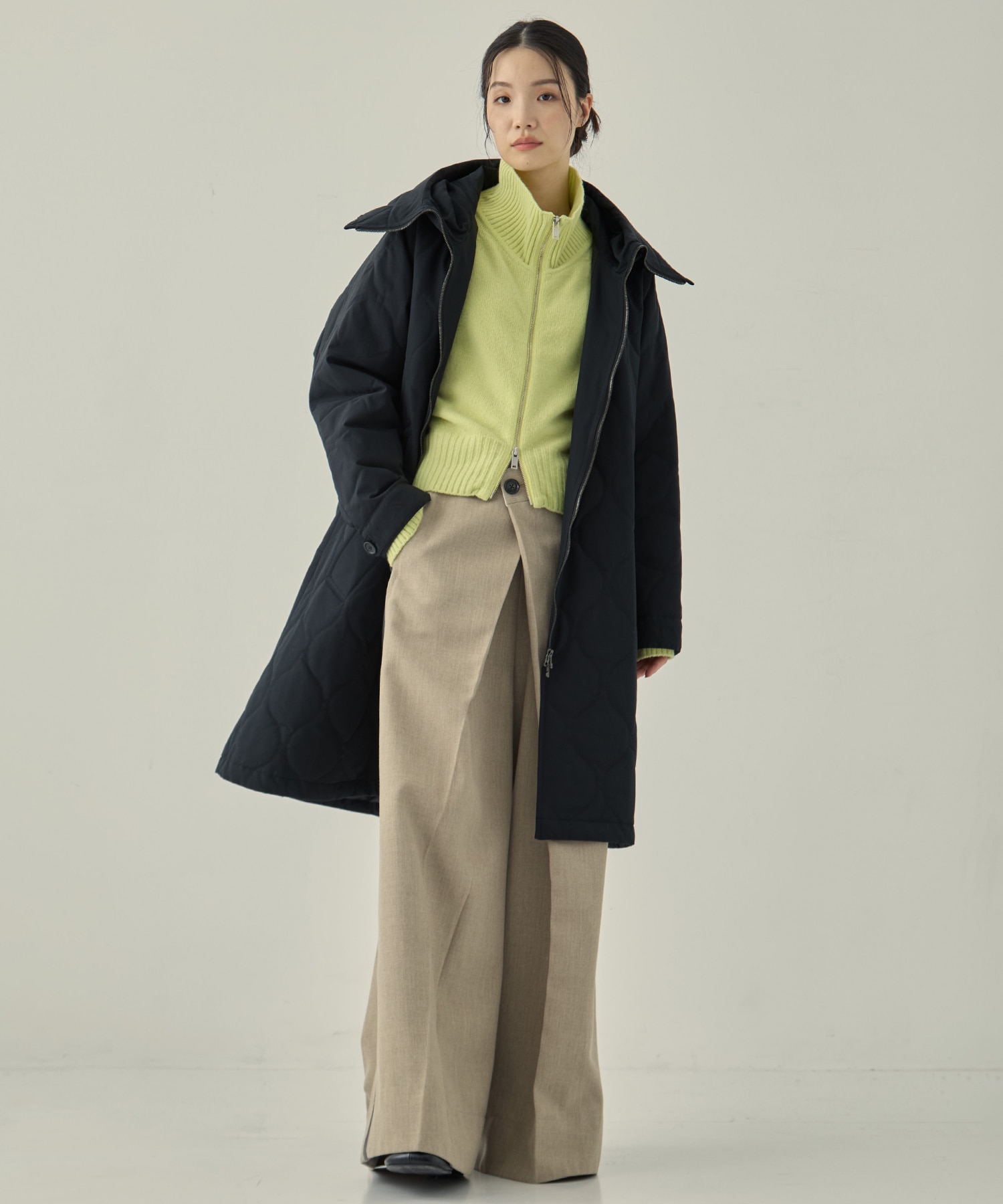 リサイクル60/40クロスキルティングフーディー VACHEMENT