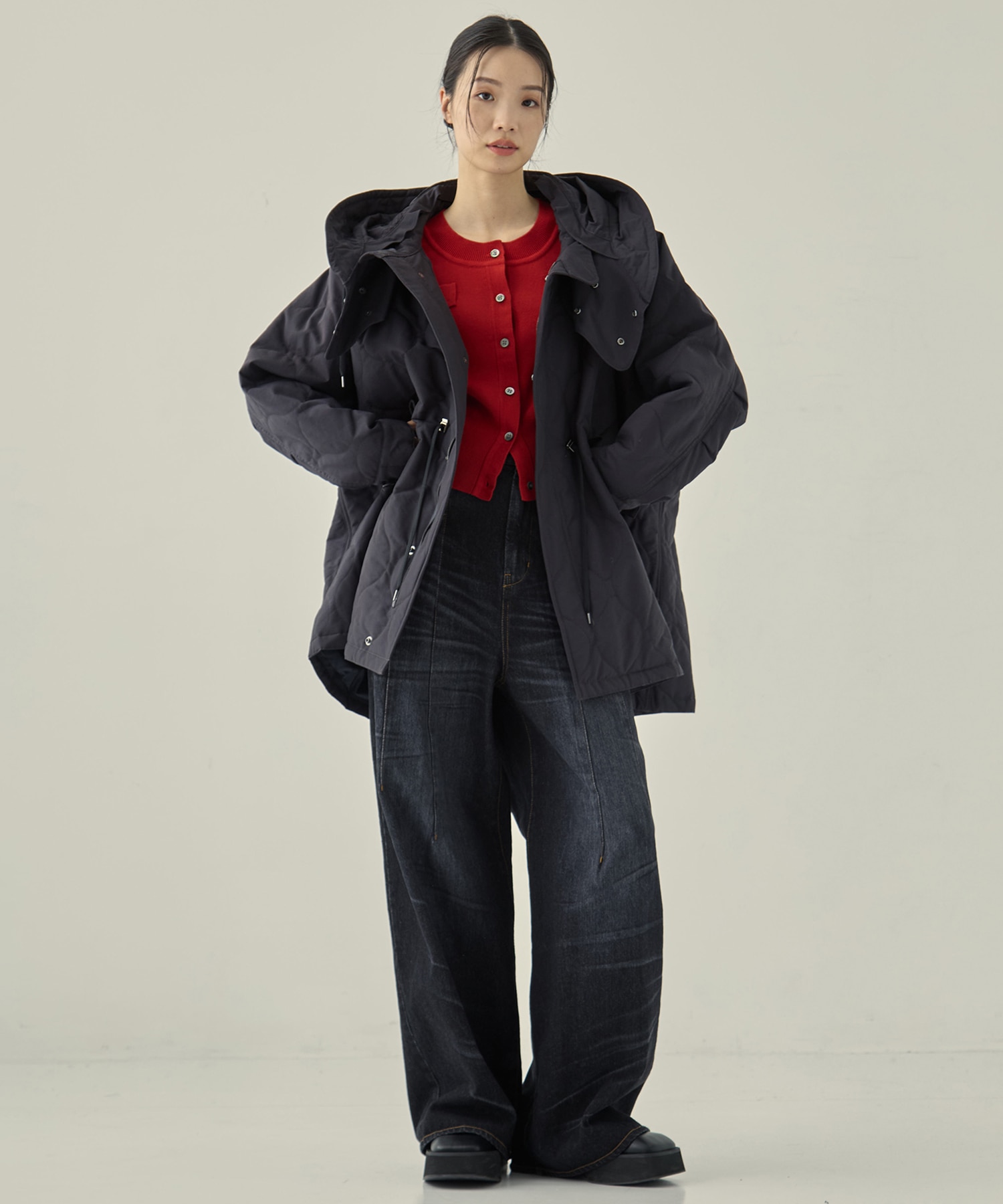 リサイクル60/40クロスキルティング モッズコート VACHEMENT