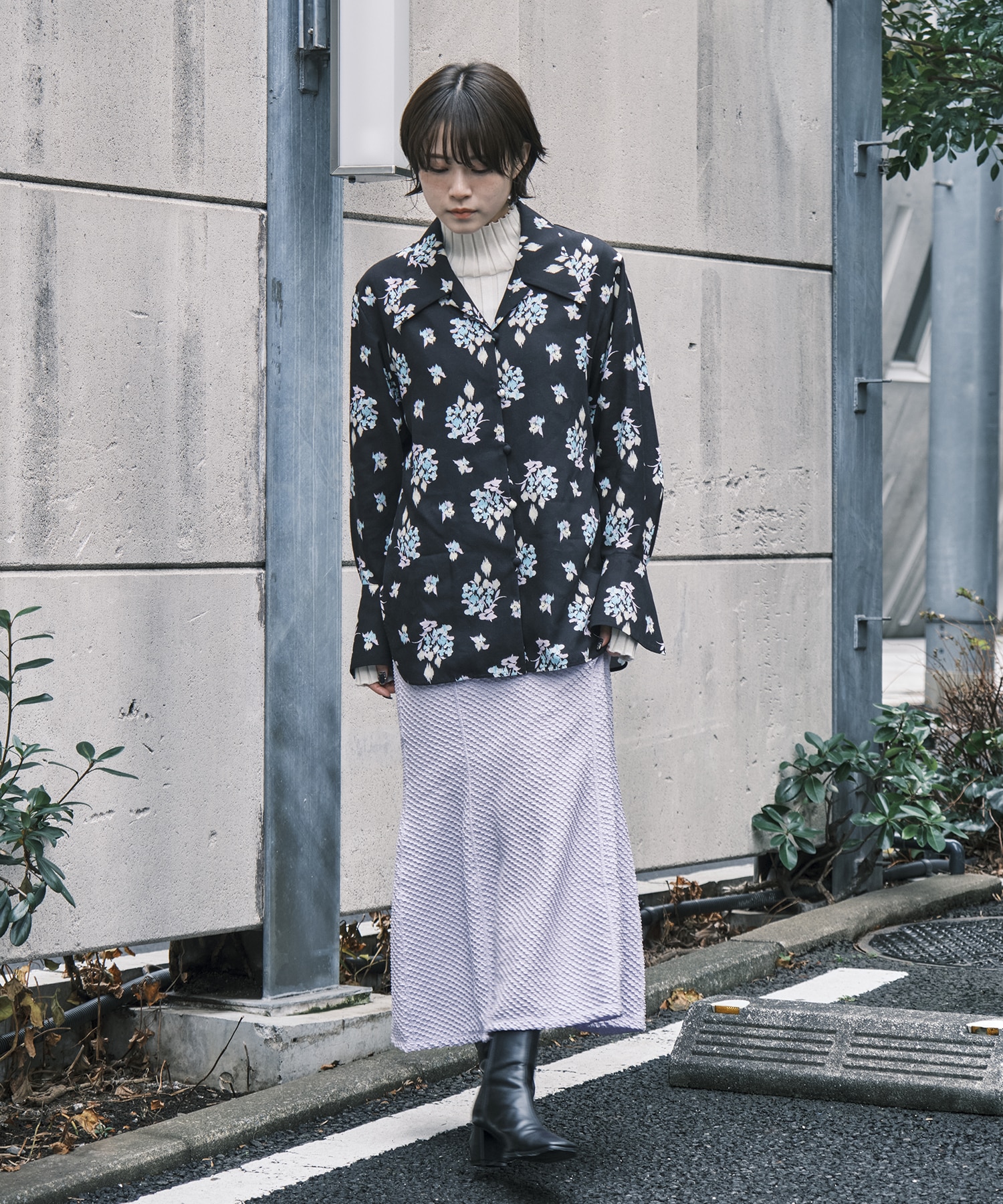 Floral Motif Printed Shirt Mame Kurogouchi
