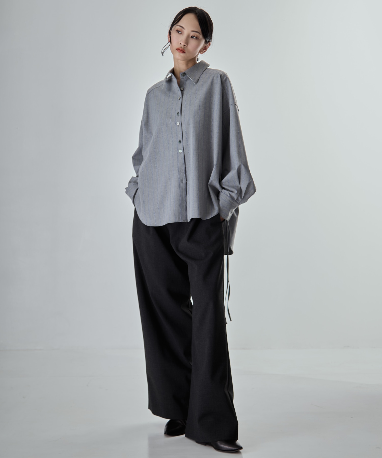 Wide Stripe 2way Shirt STUDIOUS