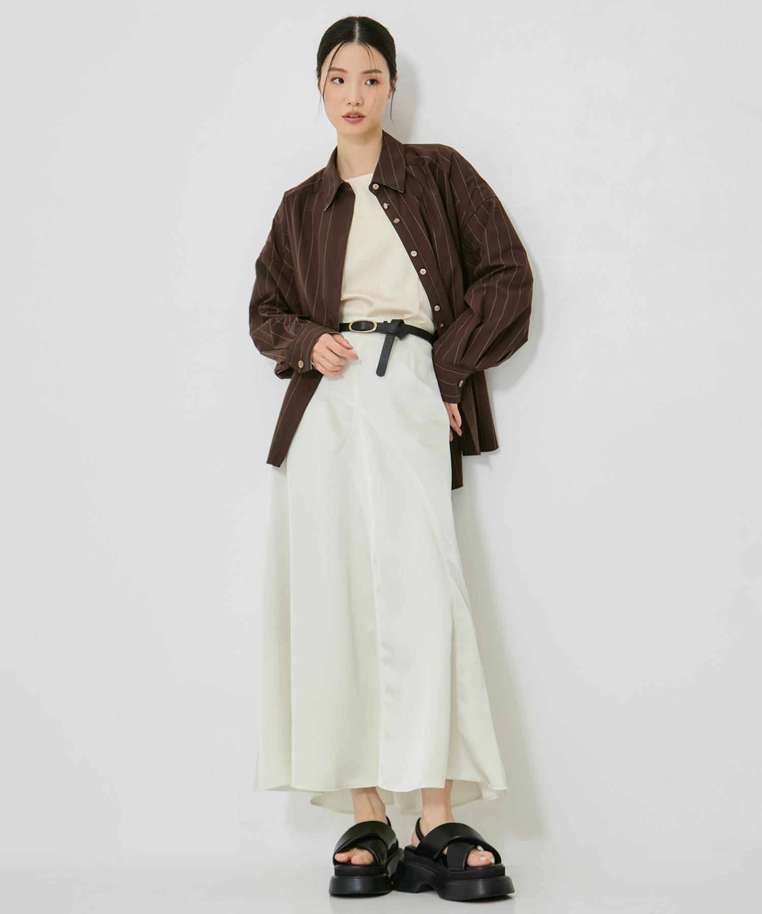 Wide Stripe 2way Shirt STUDIOUS