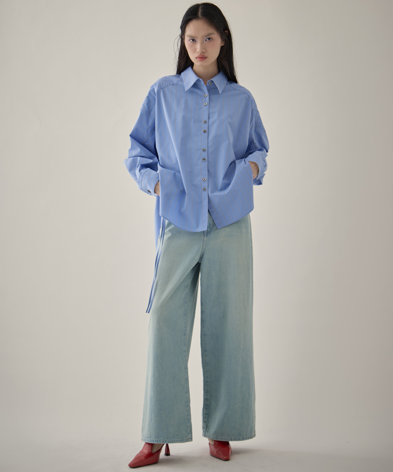 【新色】Wide Stripe 2way Shirt STUDIOUS