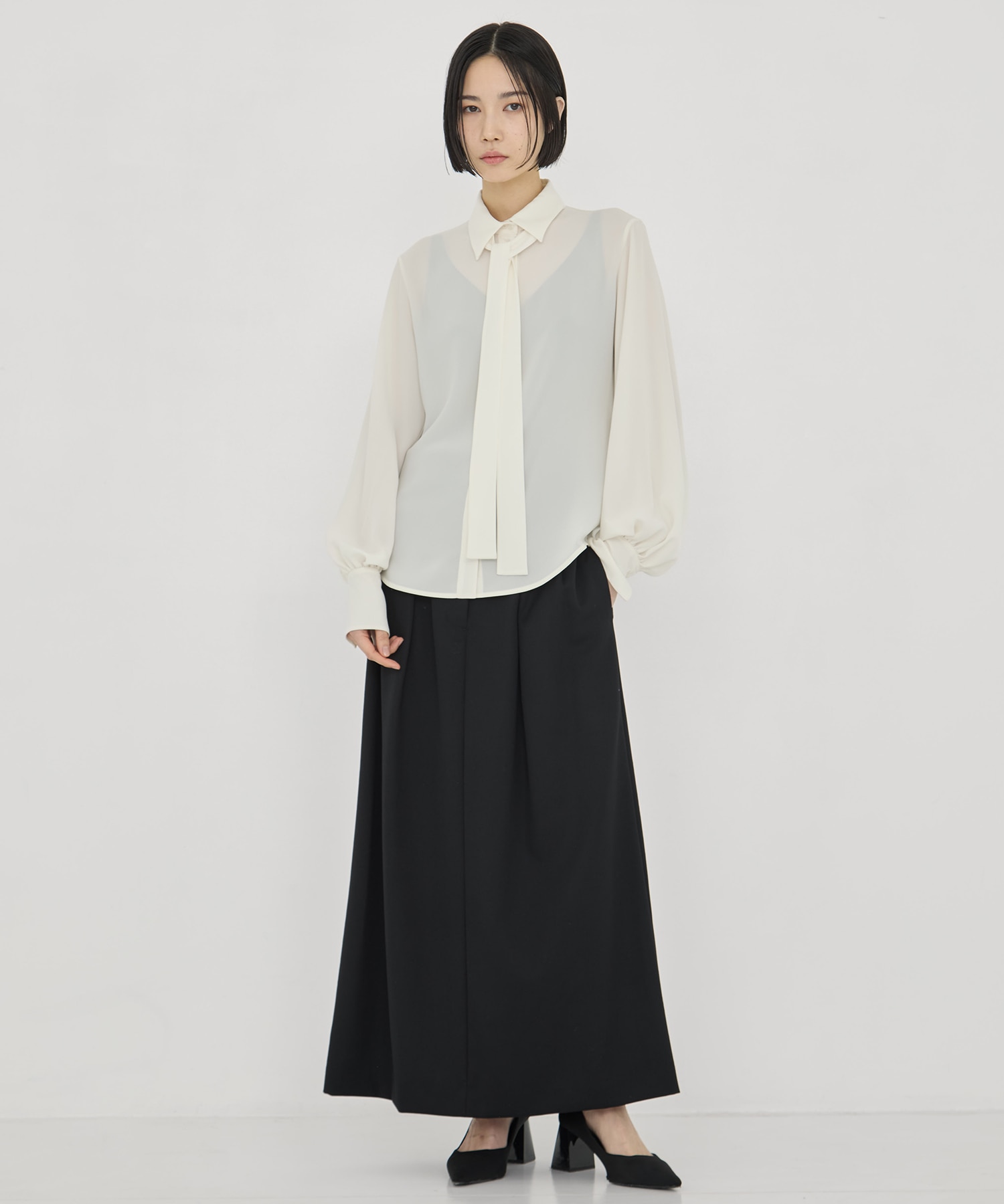 BLACK FORMAL BOWTIE SHIRT CINOH