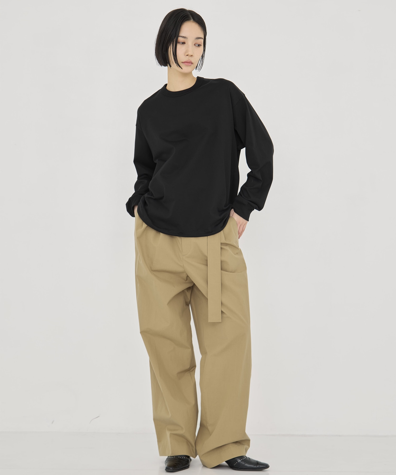 DRAWSTRING LONG TEE CINOH
