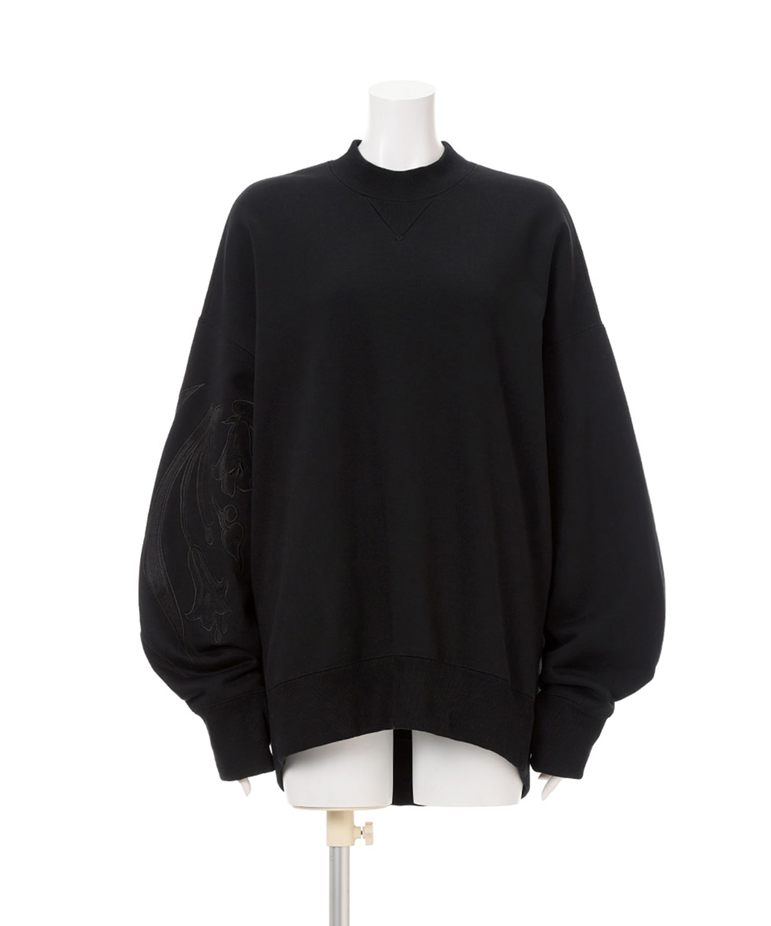 Floral Embroidery Oversized Sweat Top Mame Kurogouchi