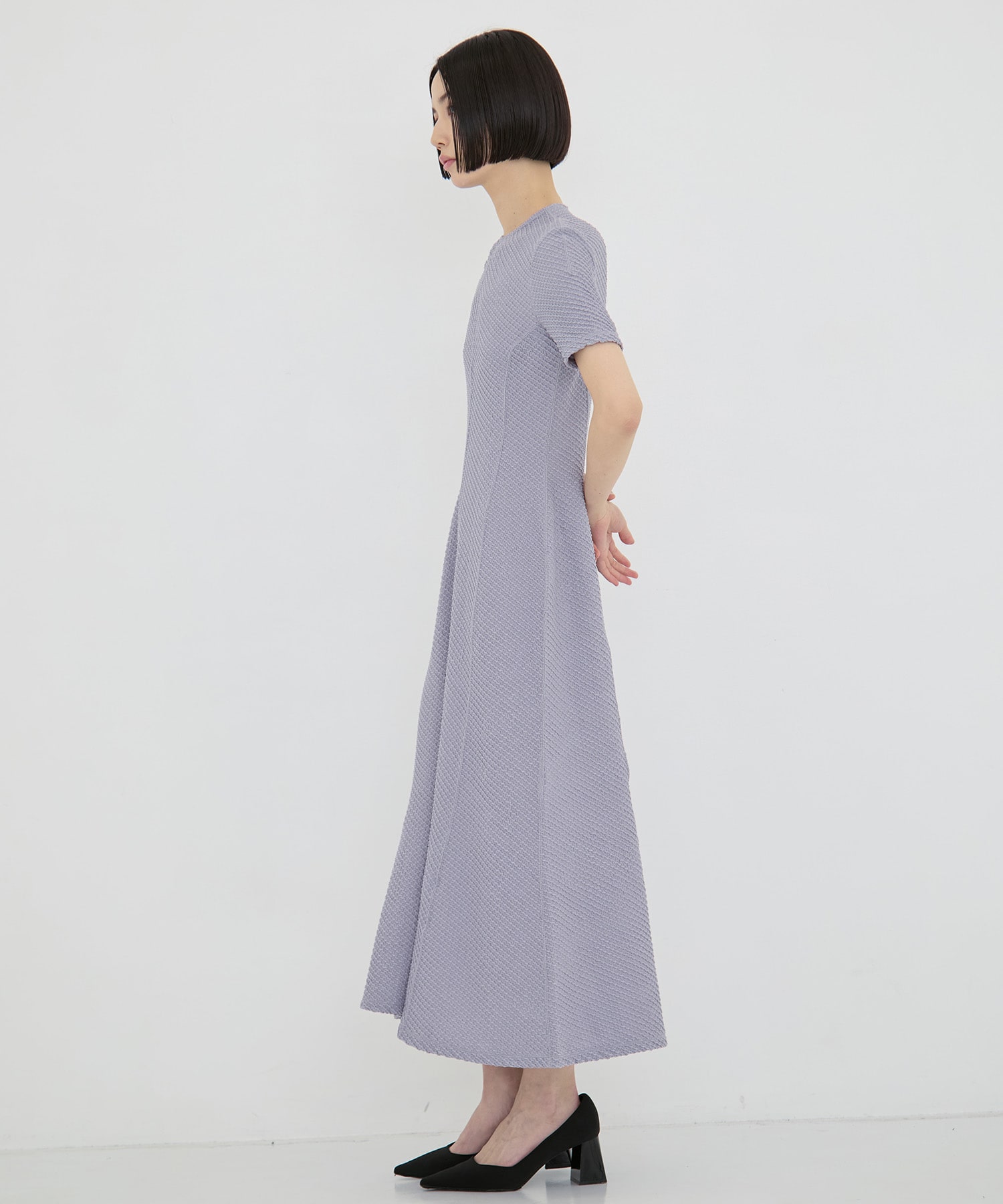 Shirring Jersey Jacquard Dress Mame Kurogouchi