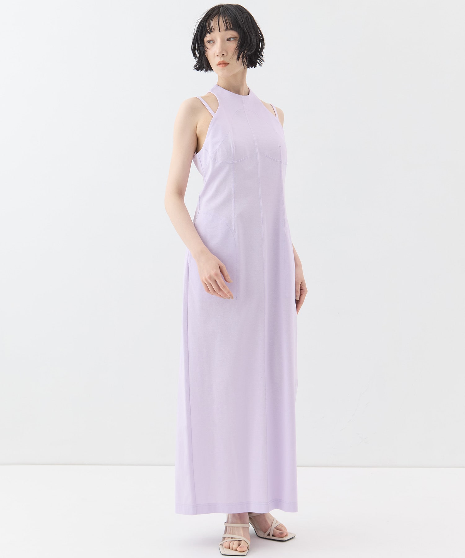 Cotton Jersey Halter Neck Dress Mame Kurogouchi