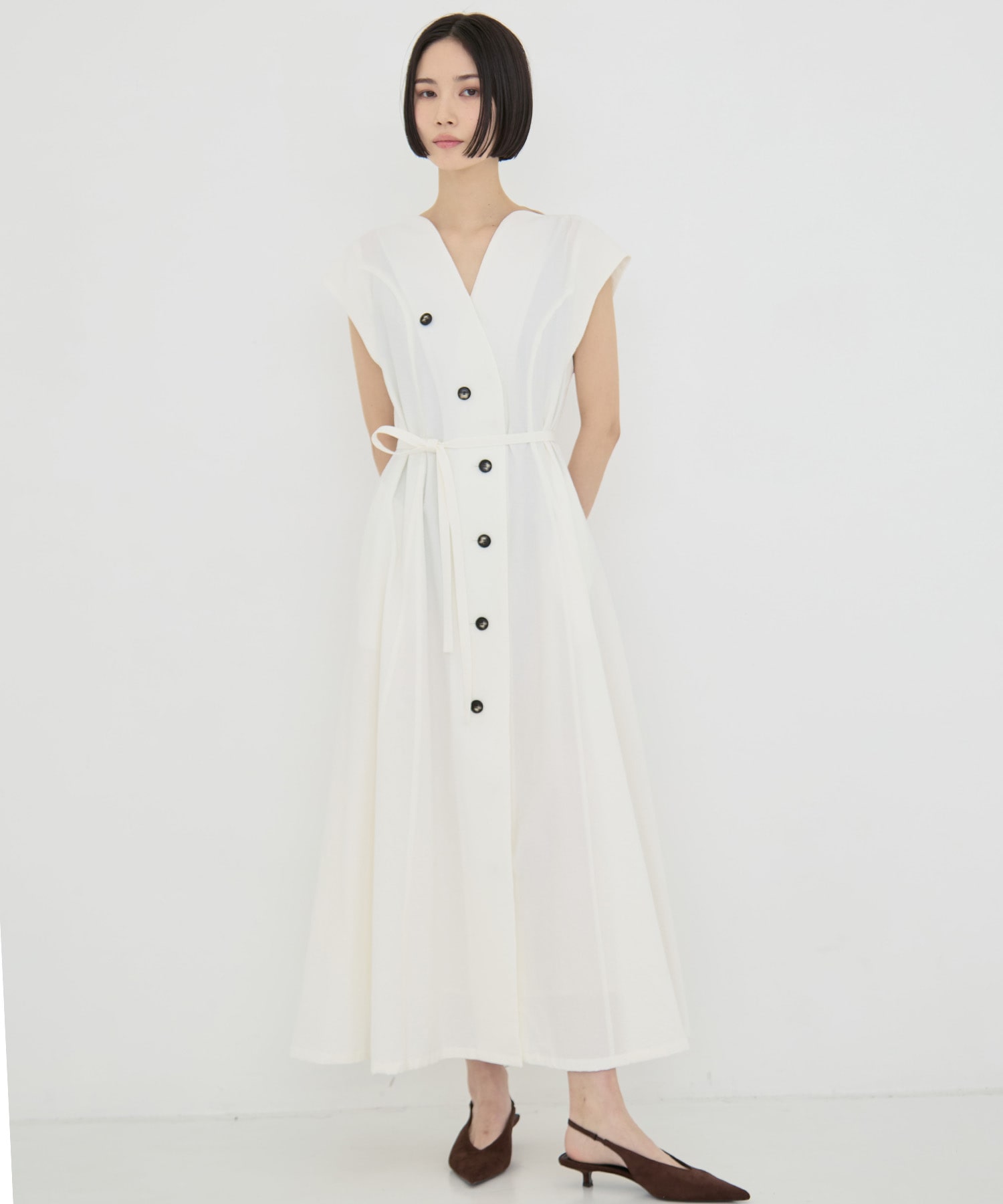 Sesilia asymmetry panel dress AKIRANAKA