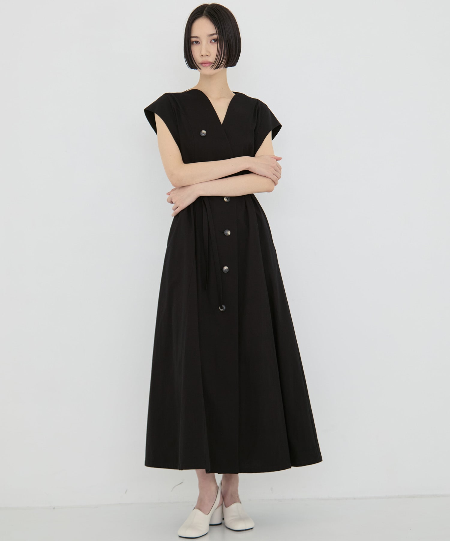 Sesilia asymmetry panel dress AKIRANAKA