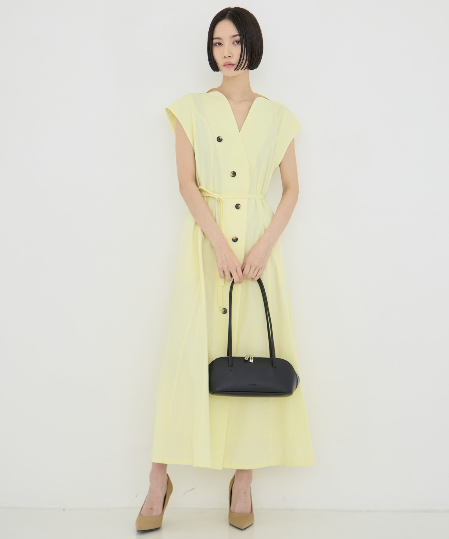 Sesilia asymmetry panel dress AKIRANAKA