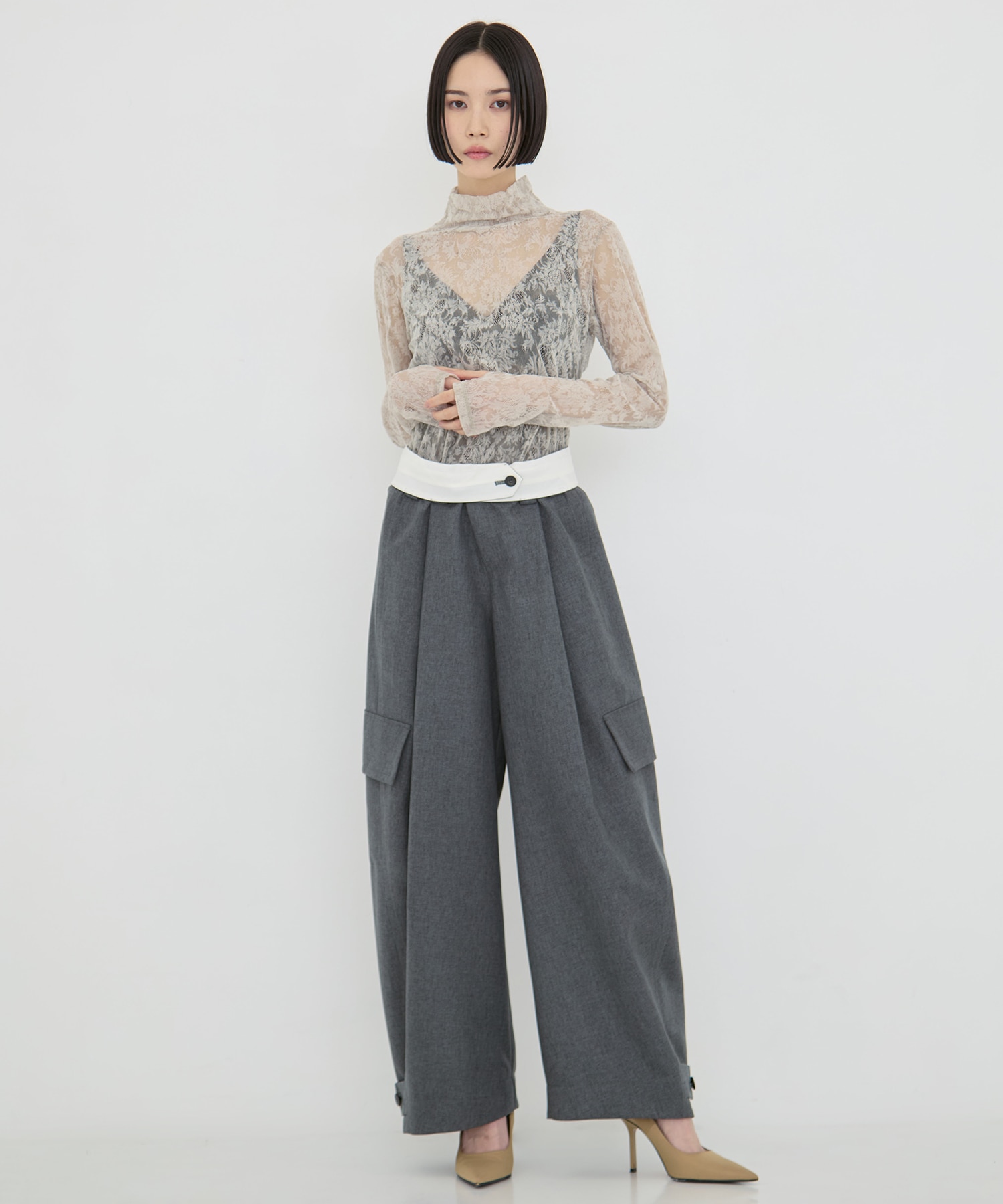 Stretch Flocky Lace Top STUDIOUS