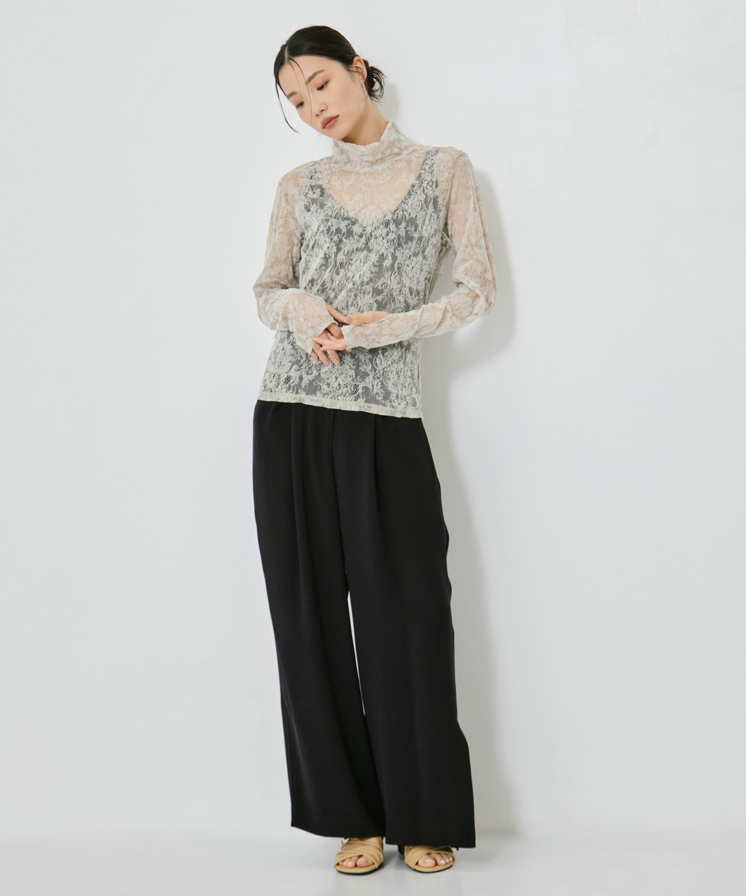Stretch Flocky Lace Top STUDIOUS